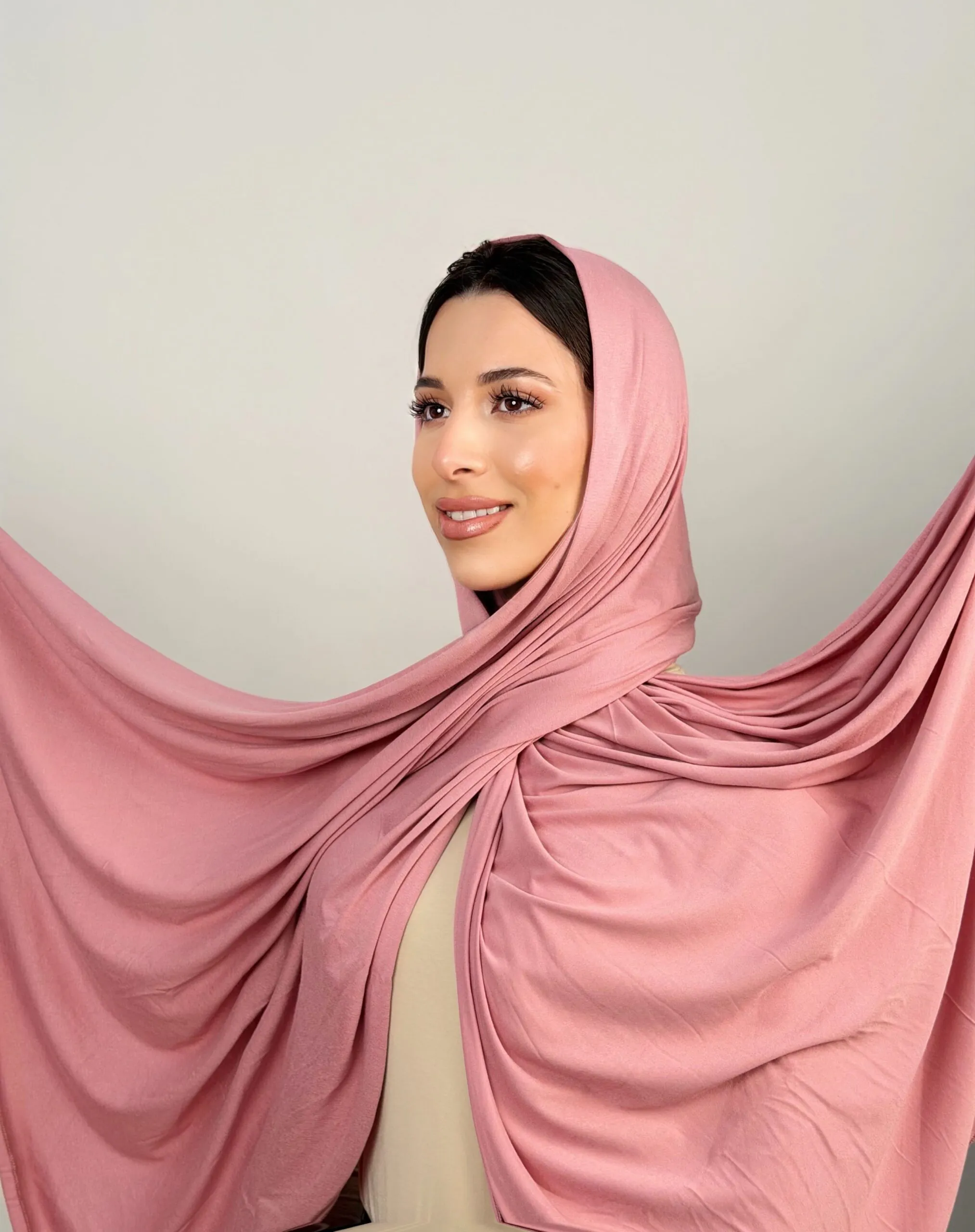 Foulard Cotton Viscose Rose Pastel – Image 2