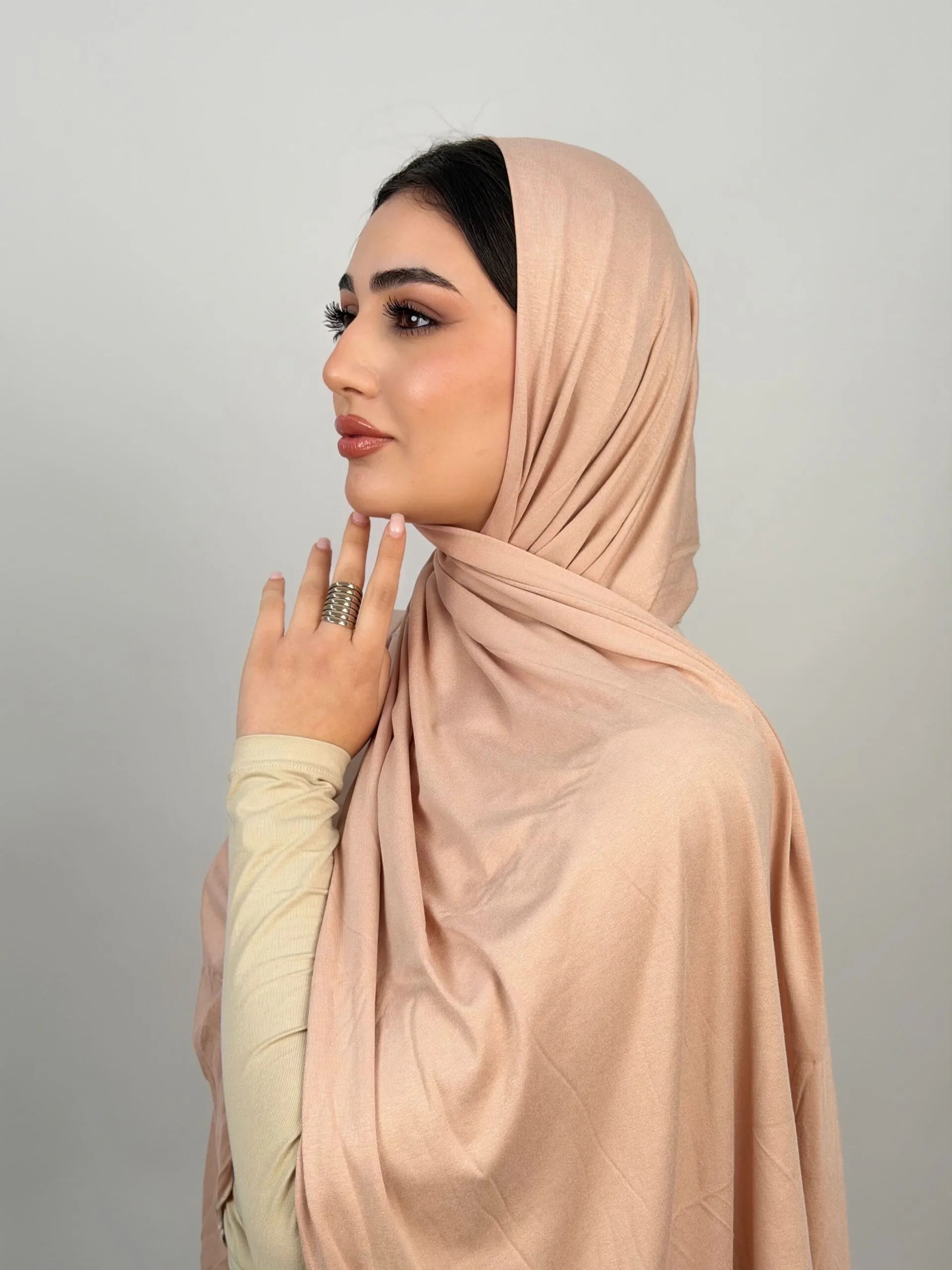 Foulard Cotton Viscose Abricot – Image 3