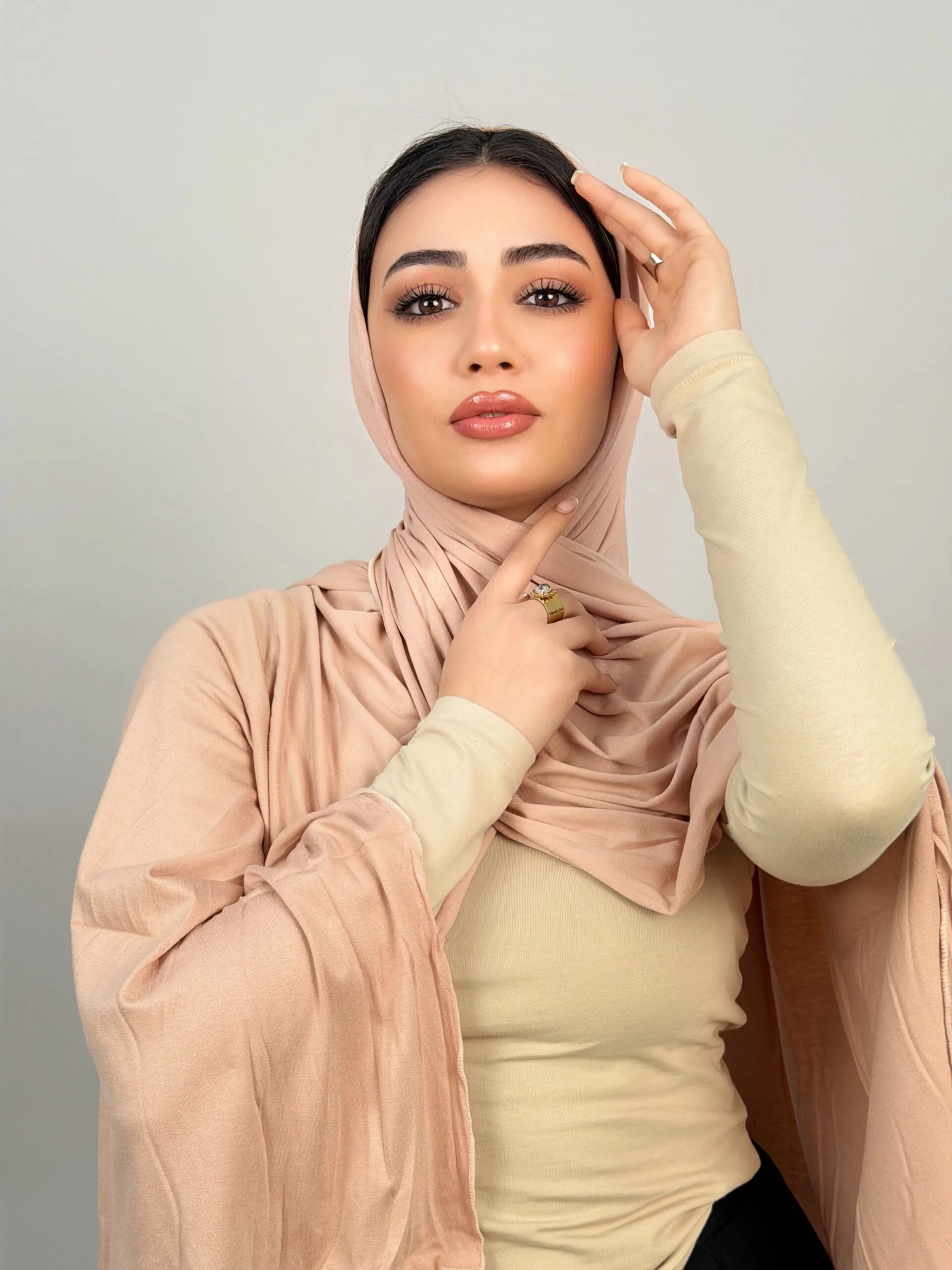 Foulard Cotton Viscose Abricot – Image 2