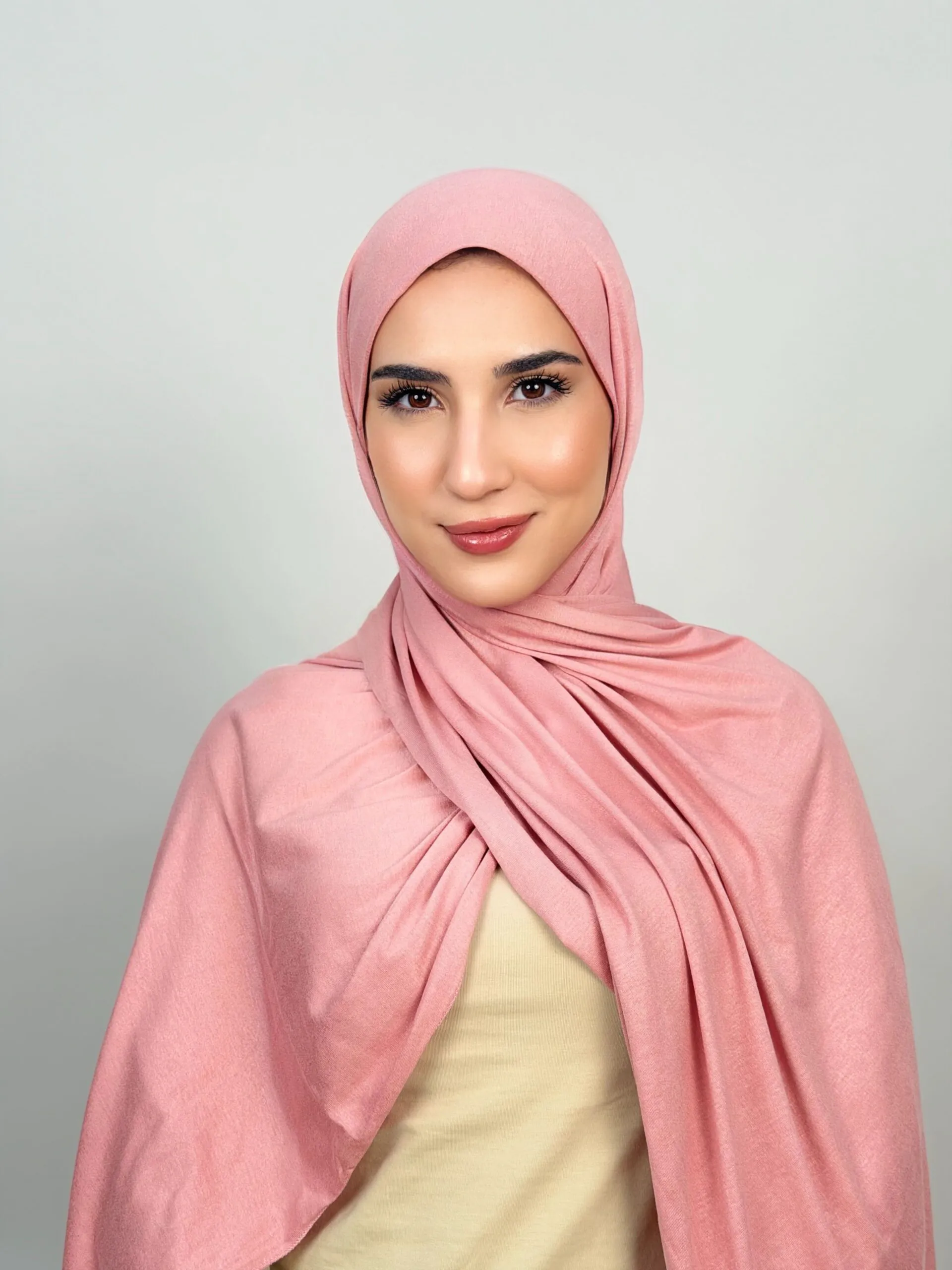 Foulard Cotton Viscose Rose Poudré – Image 2