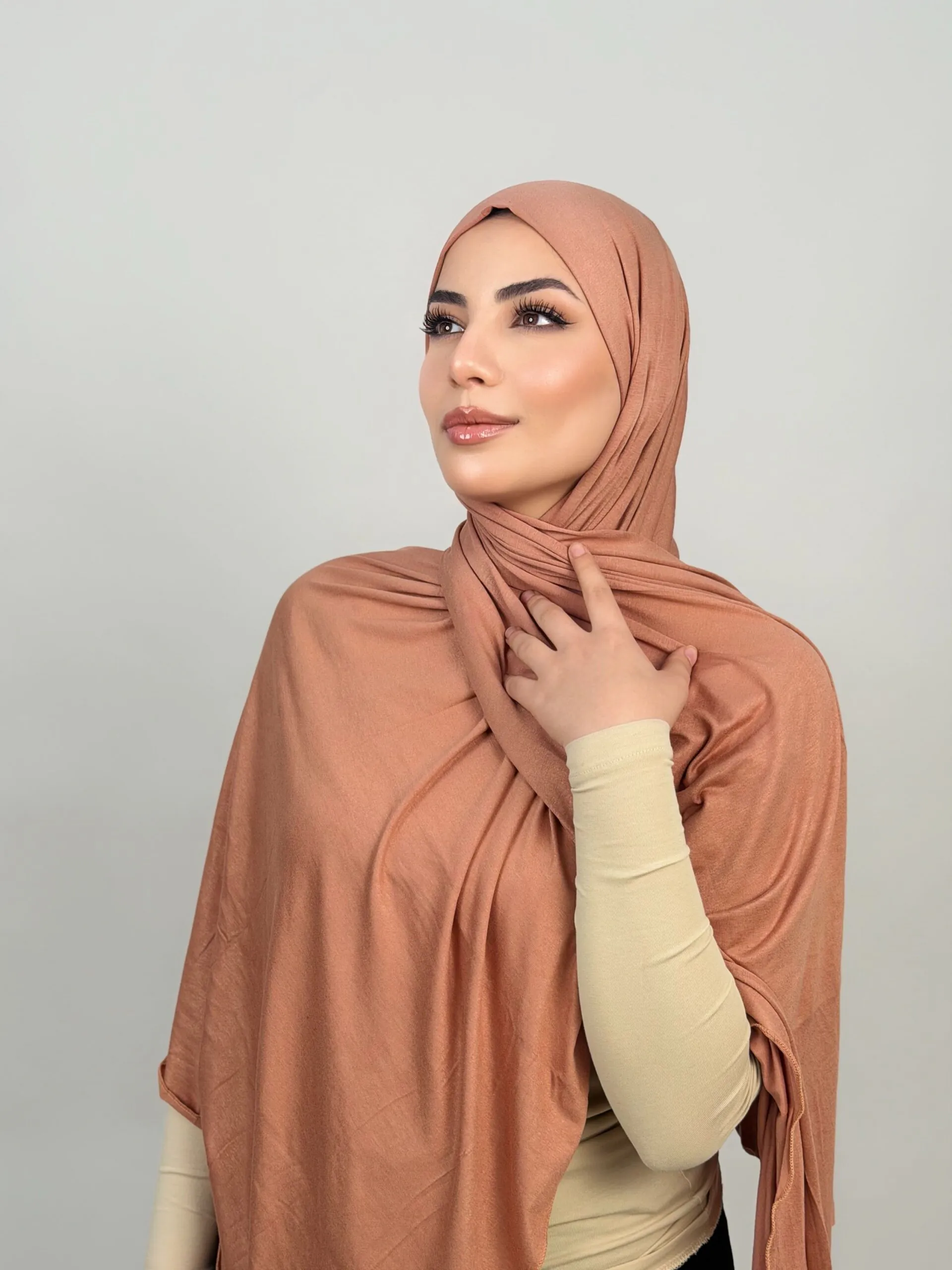 Foulard Cotton Viscose Brique Clair – Image 1