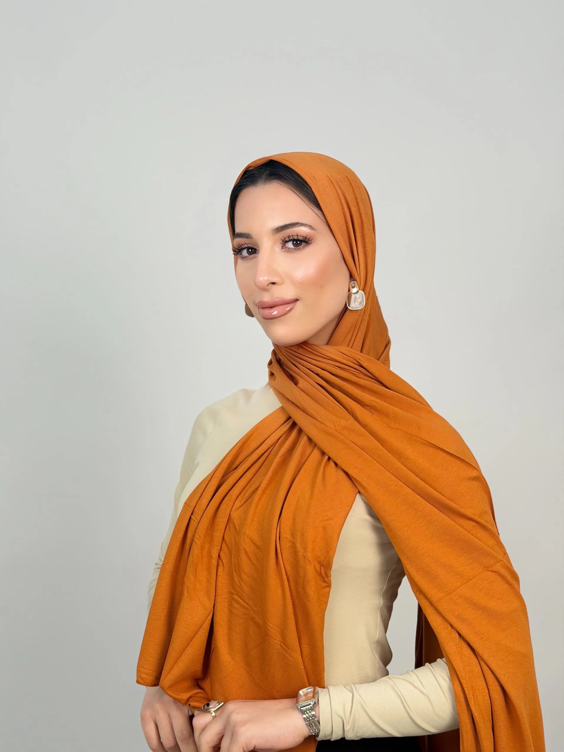 Foulard Cotton Viscose Jaune Miel – Image 2