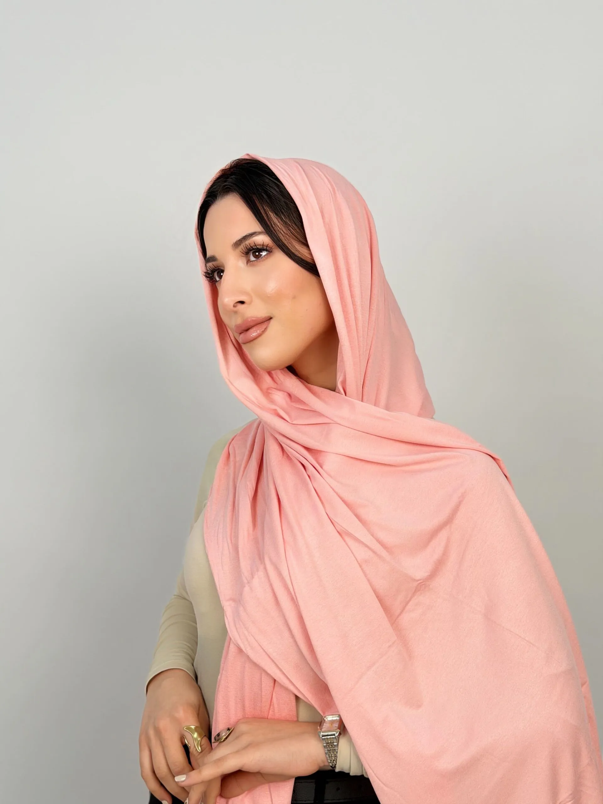 Foulard Cotton Viscose Saumon – Image 1