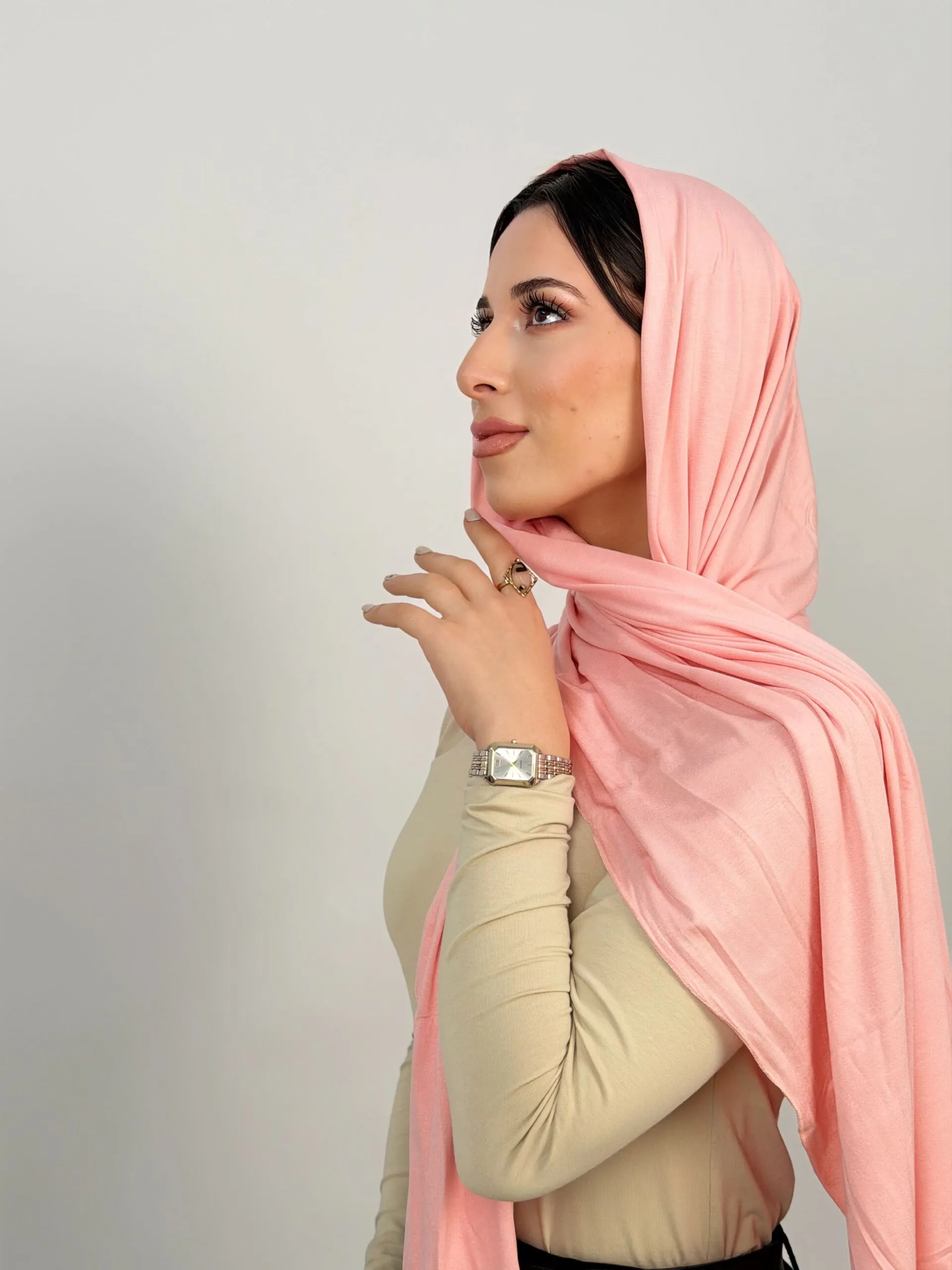 Foulard Cotton Viscose Saumon – Image 2