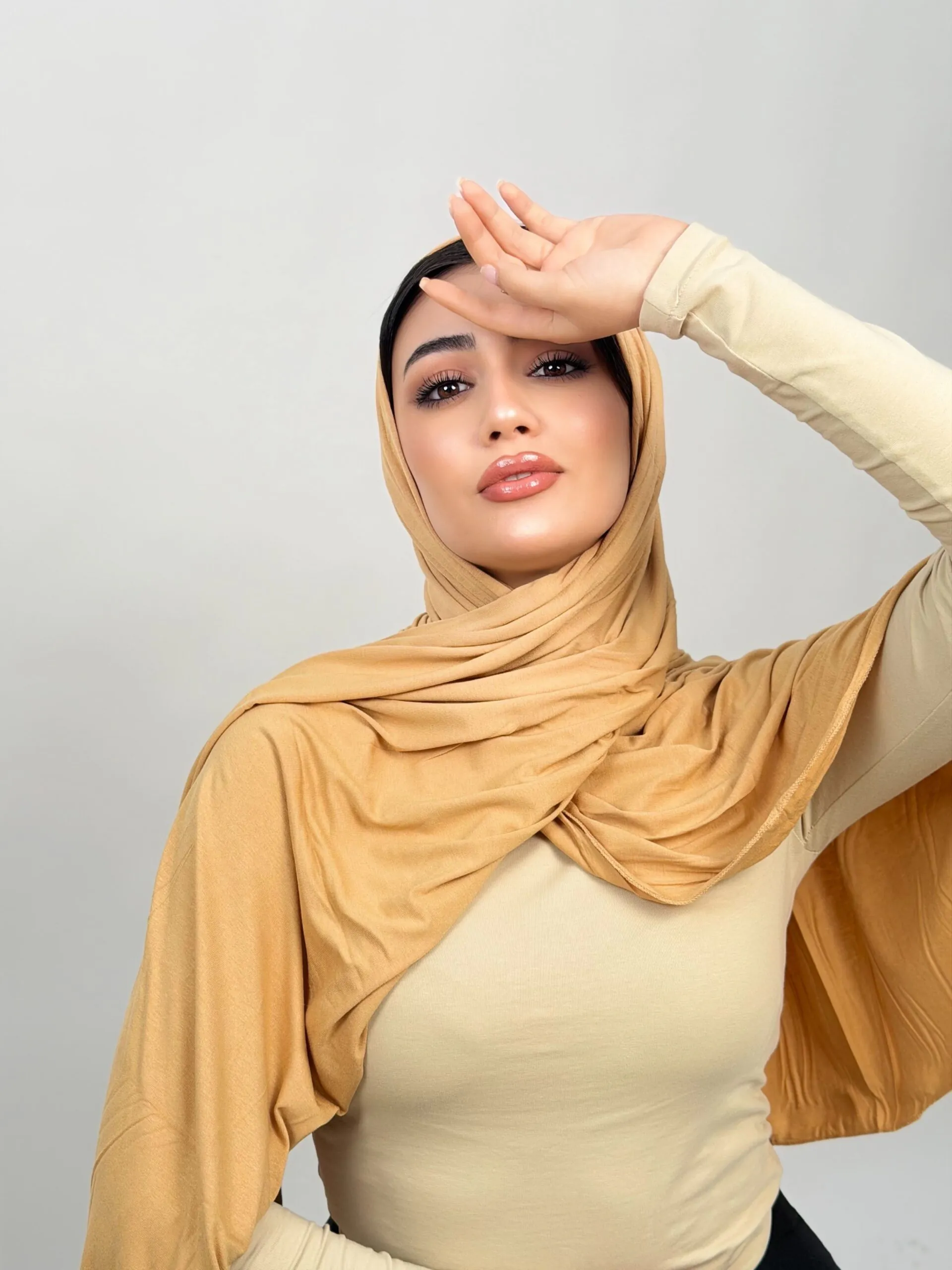 Foulard Cotton Viscose Beige Sable – Image 2
