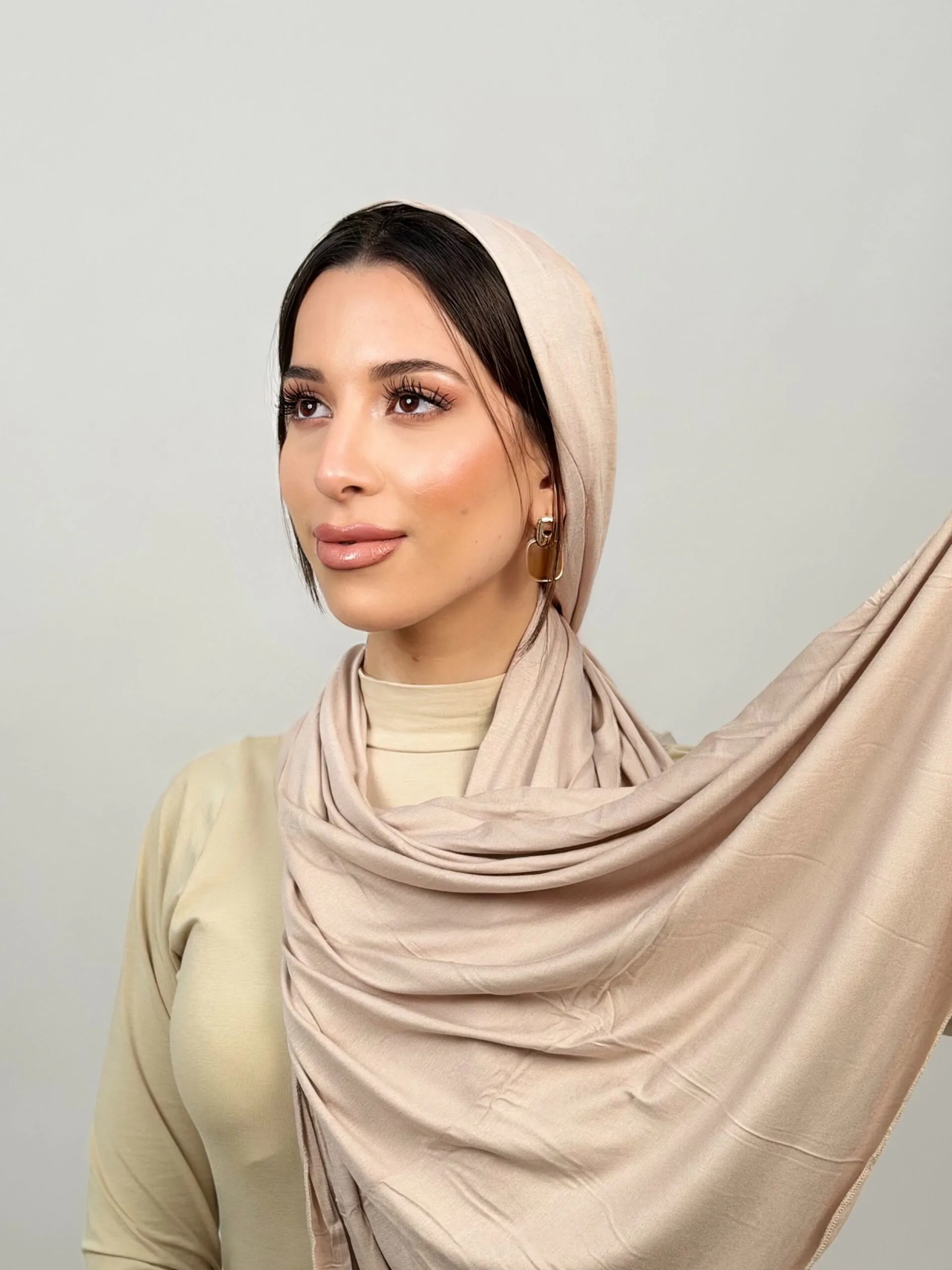 Foulard Cotton Viscose Café Au Lait – Image 2