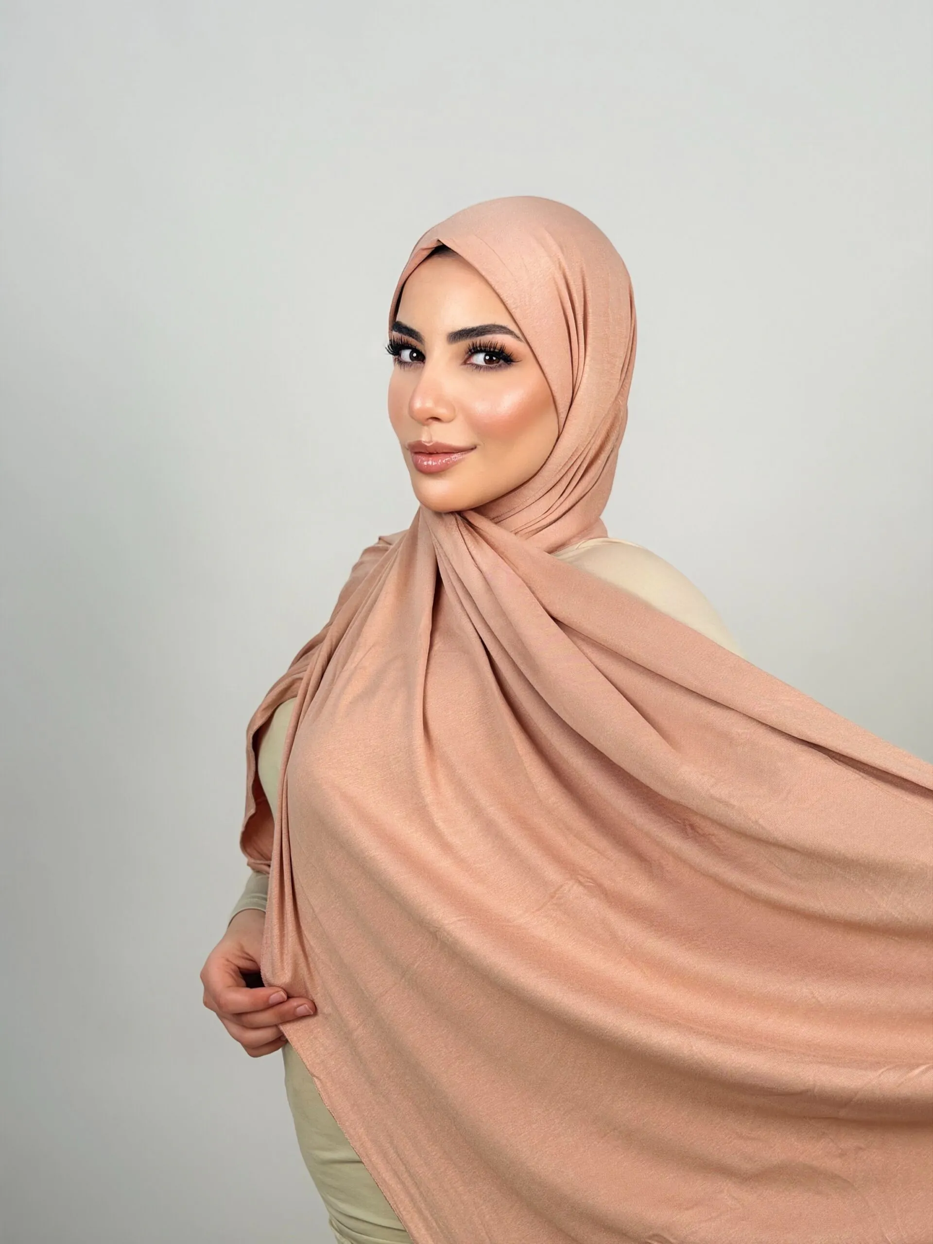 Foulard Cotton Viscose Nude Pink – Image 1