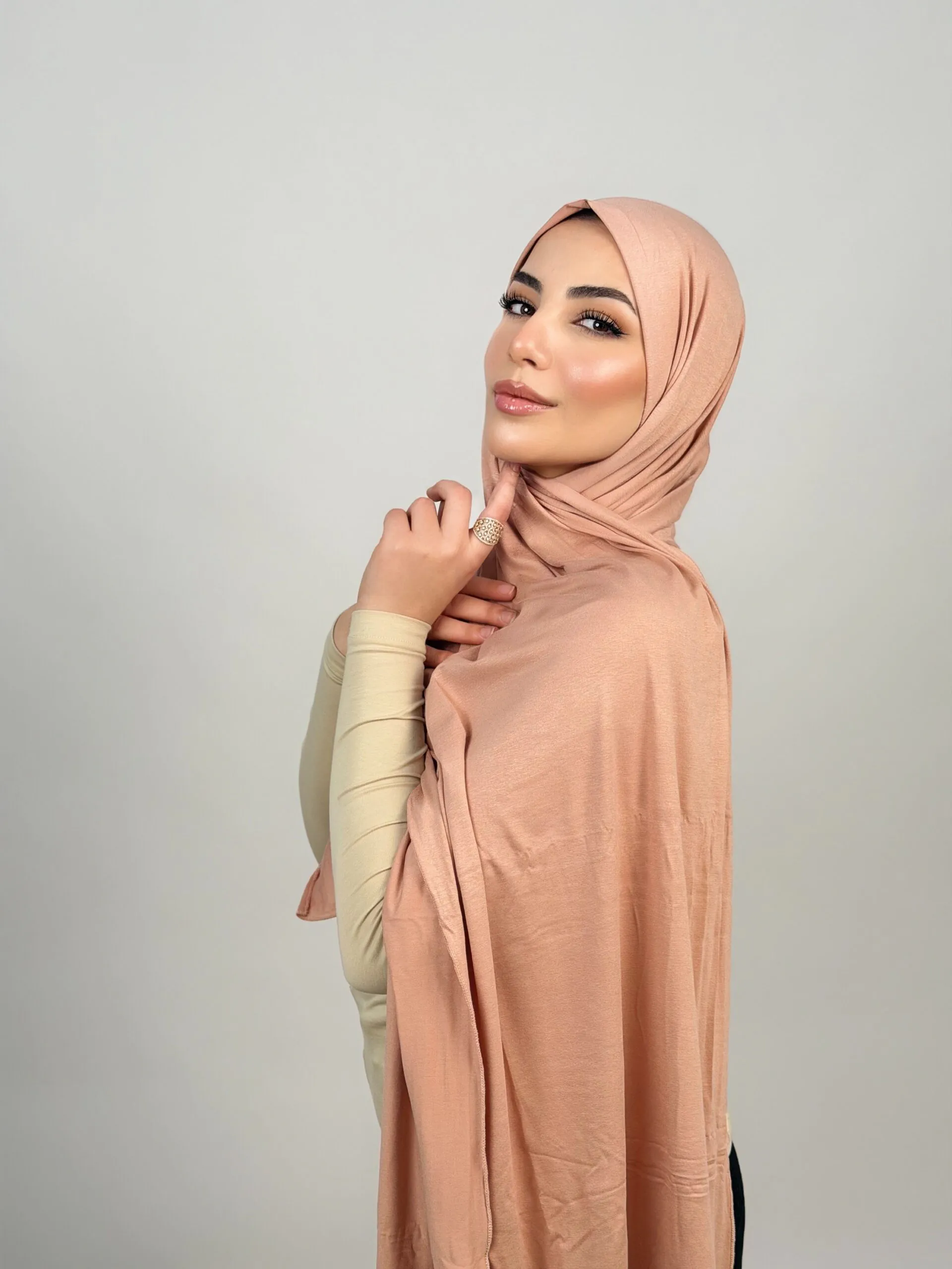 Foulard Cotton Viscose Nude Pink – Image 3