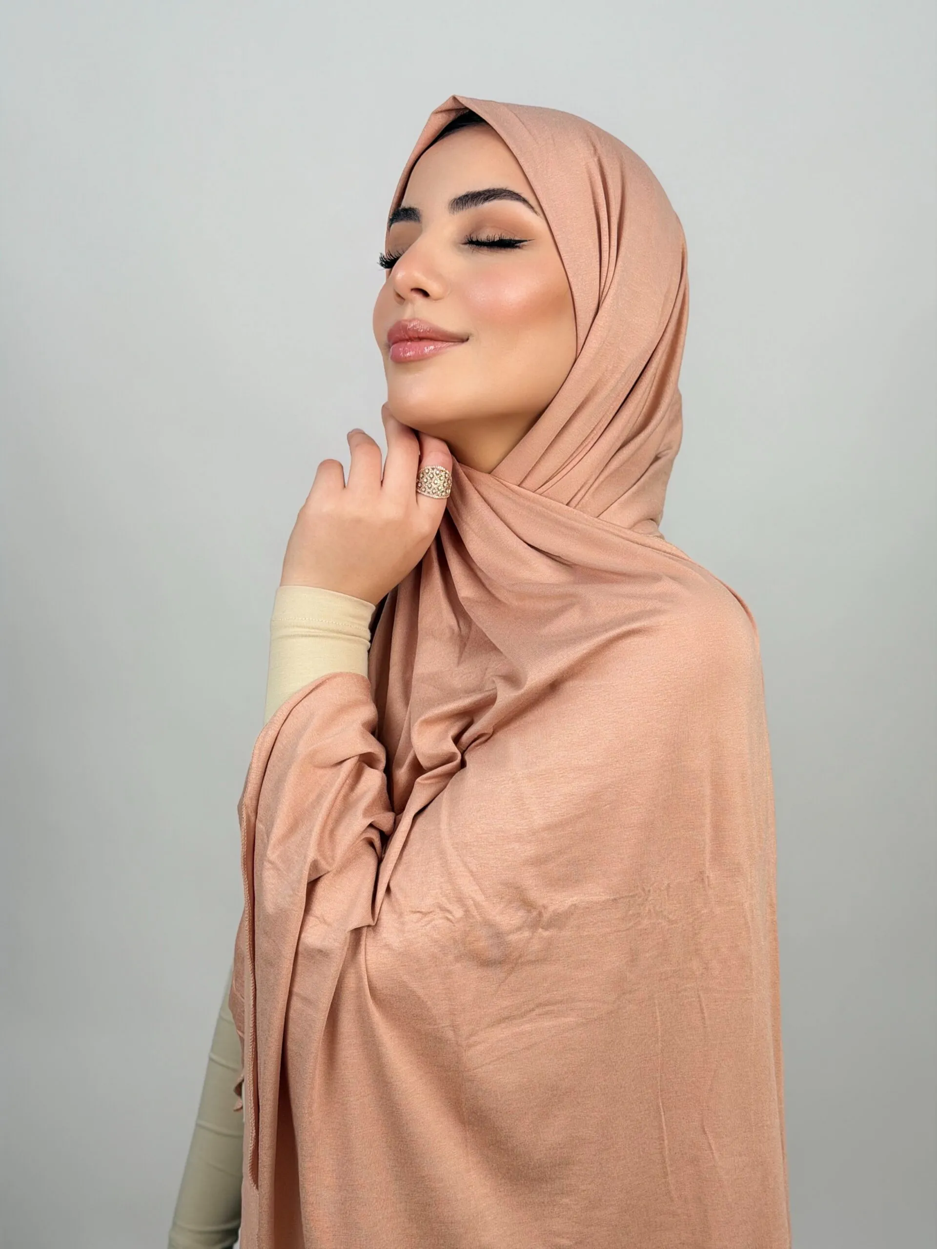 Foulard Cotton Viscose Nude Pink – Image 2