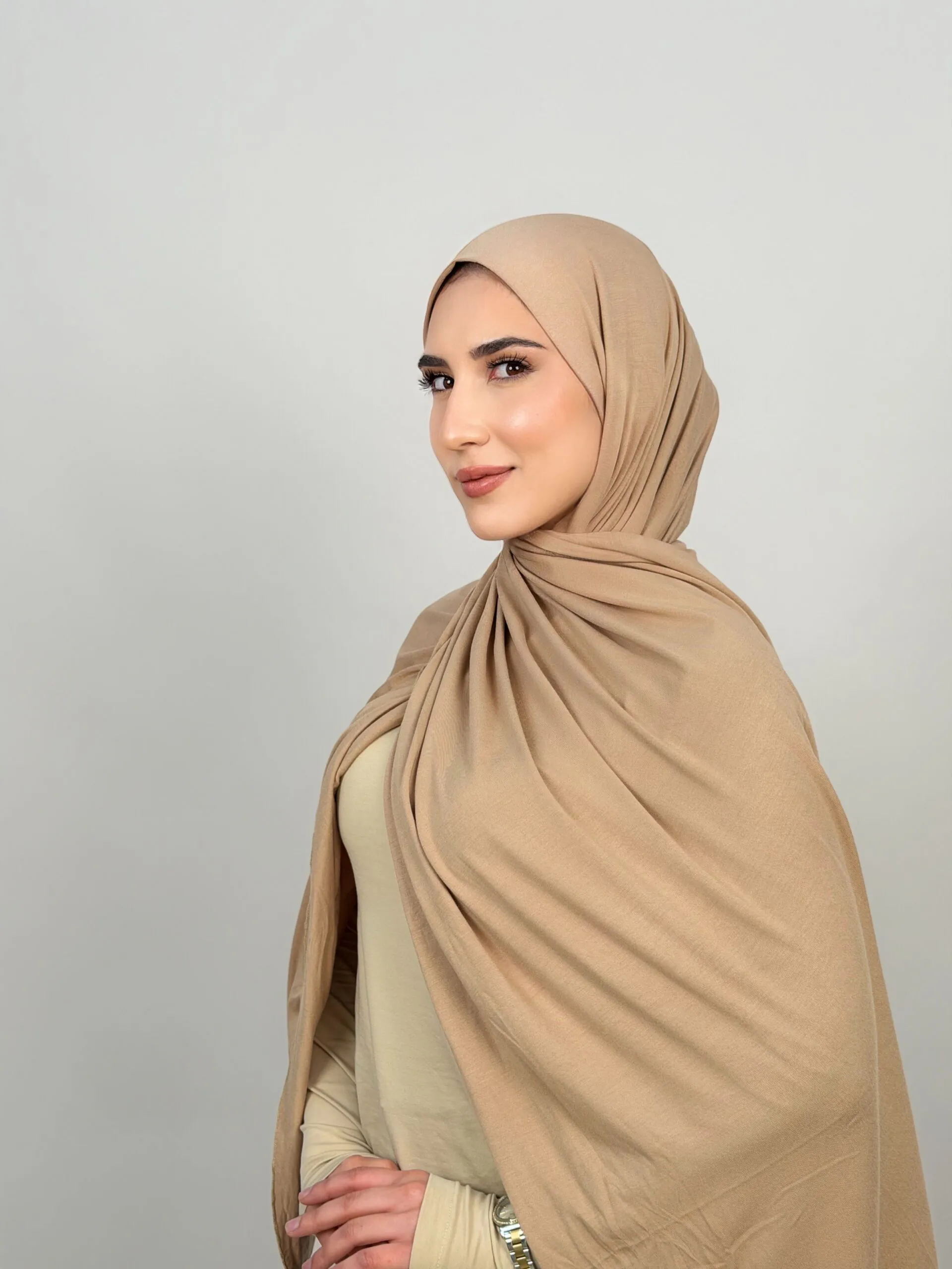 Foulard Cotton Viscose Grège – Image 2