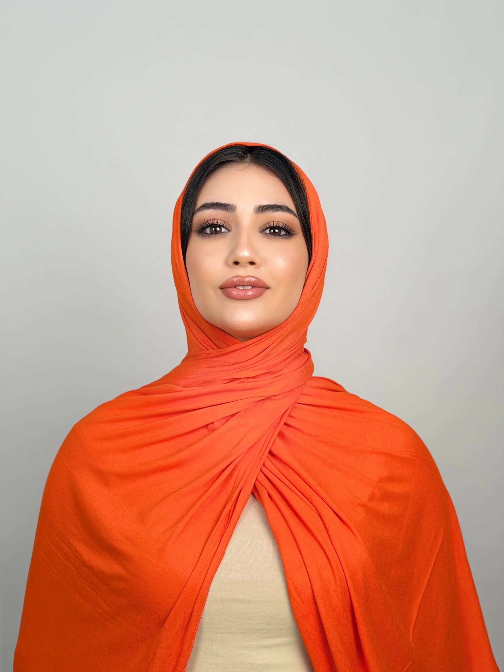 Foulard Cotton Viscose Orangé – Image 3