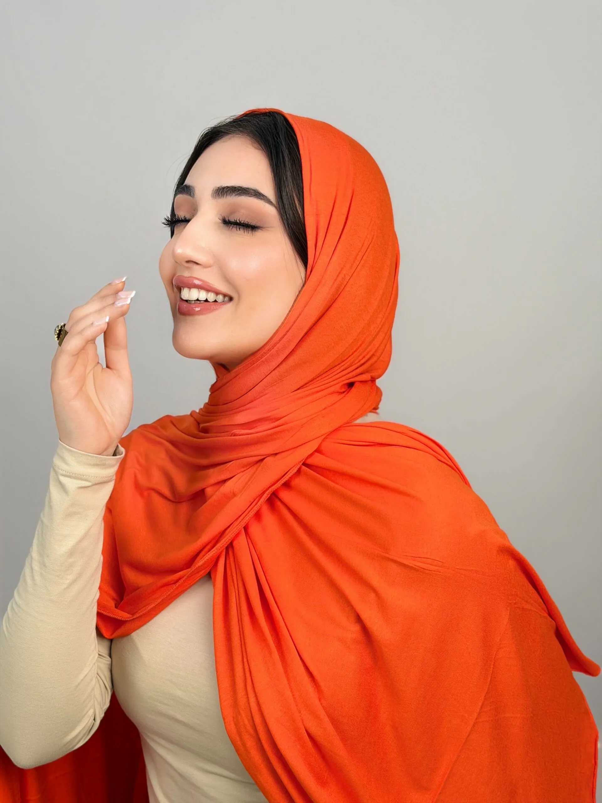 Foulard Cotton Viscose Orangé – Image 2