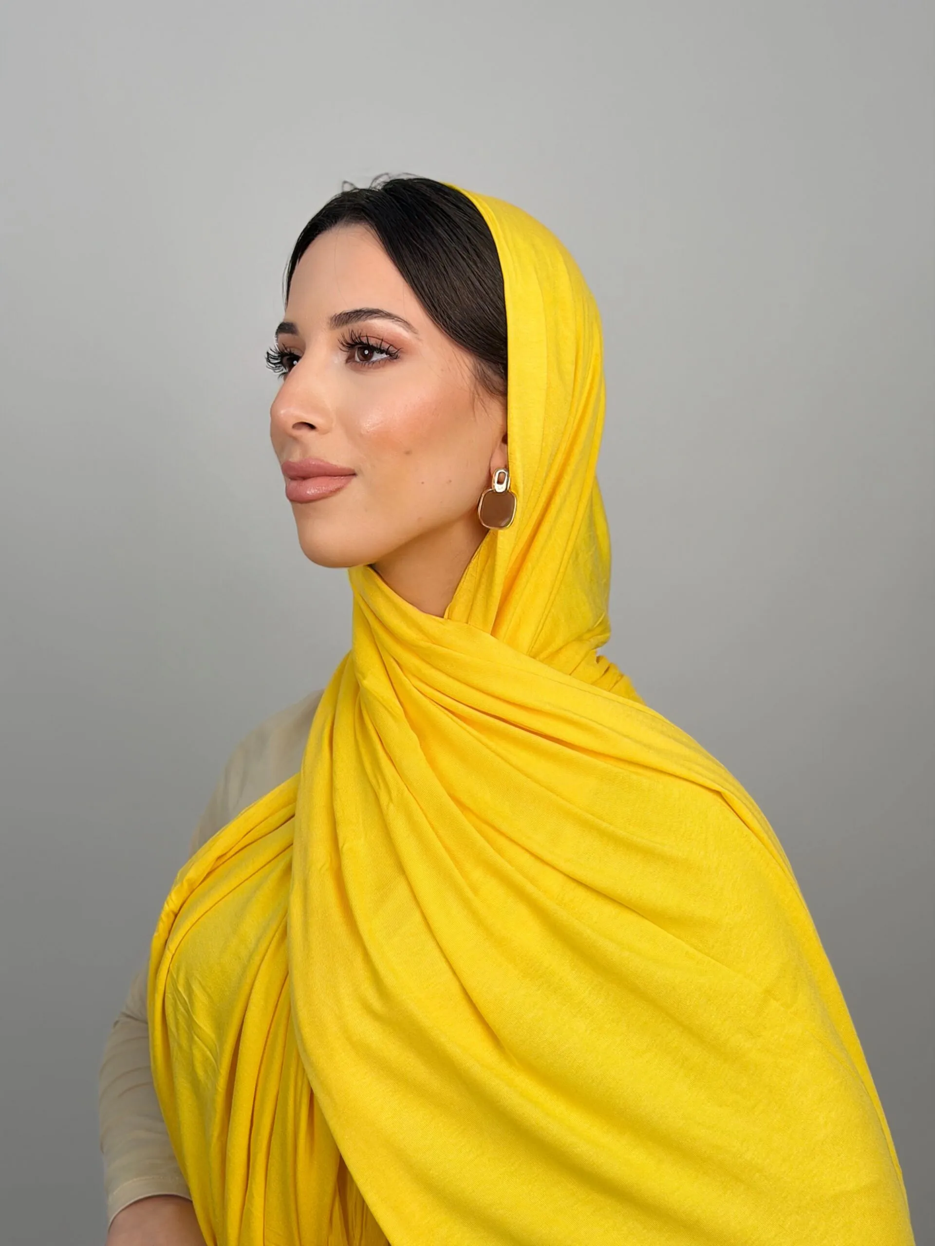 Foulard Cotton Viscose Jaune Citron – Image 3