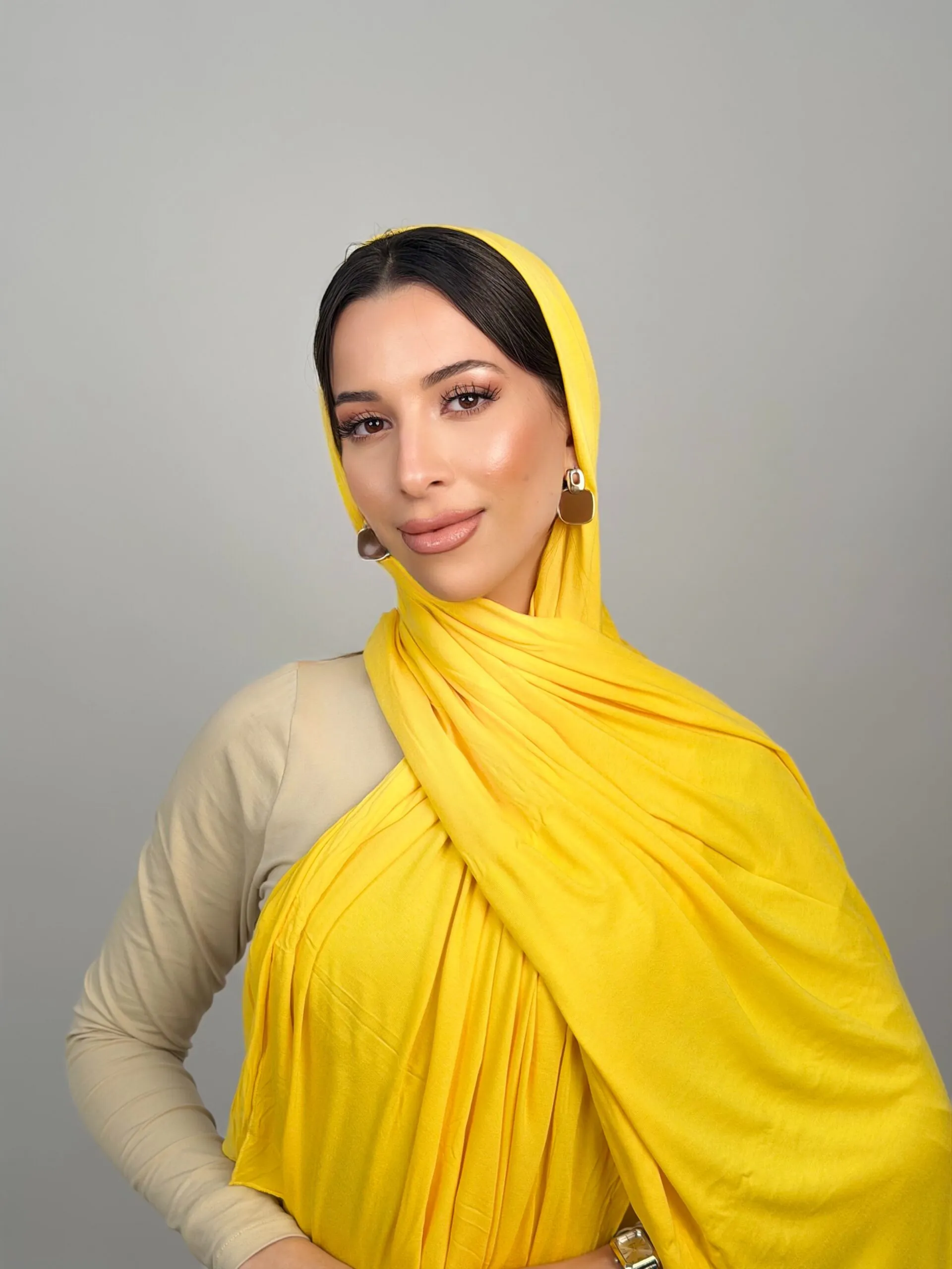 Foulard Cotton Viscose Jaune Citron – Image 1