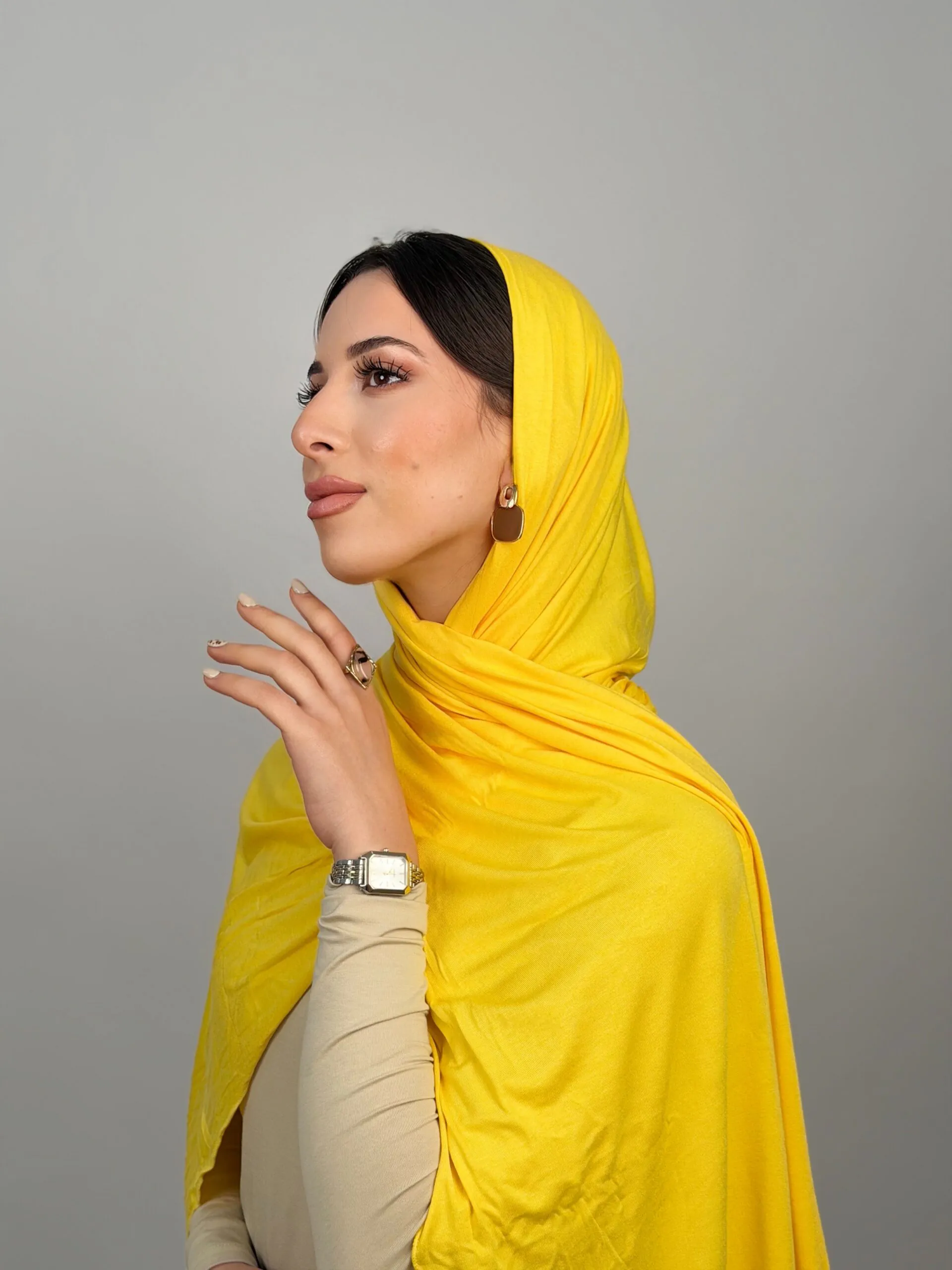 Foulard Cotton Viscose Jaune Citron – Image 2