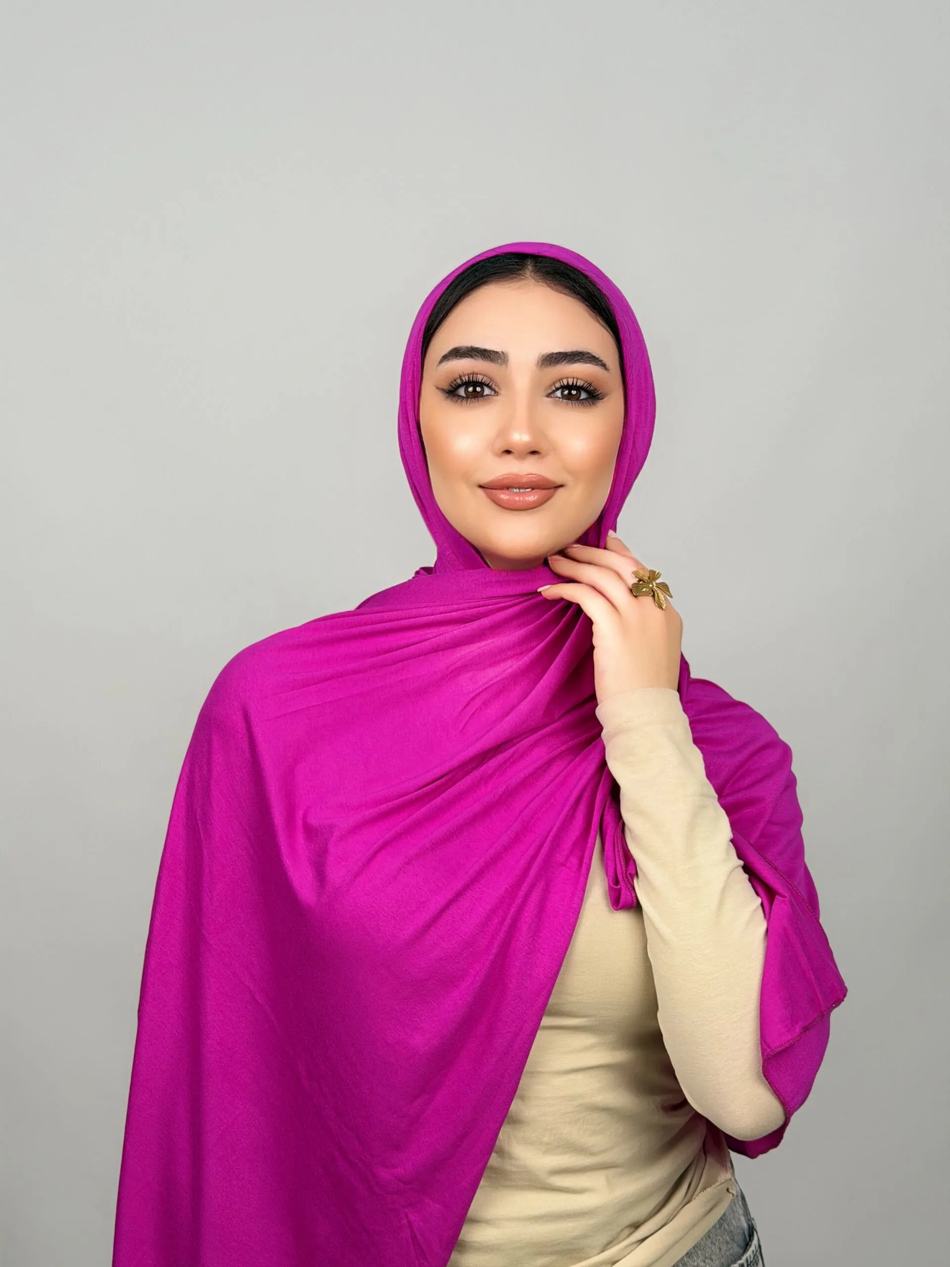 Foulard Cotton Viscose Violine – Image 1