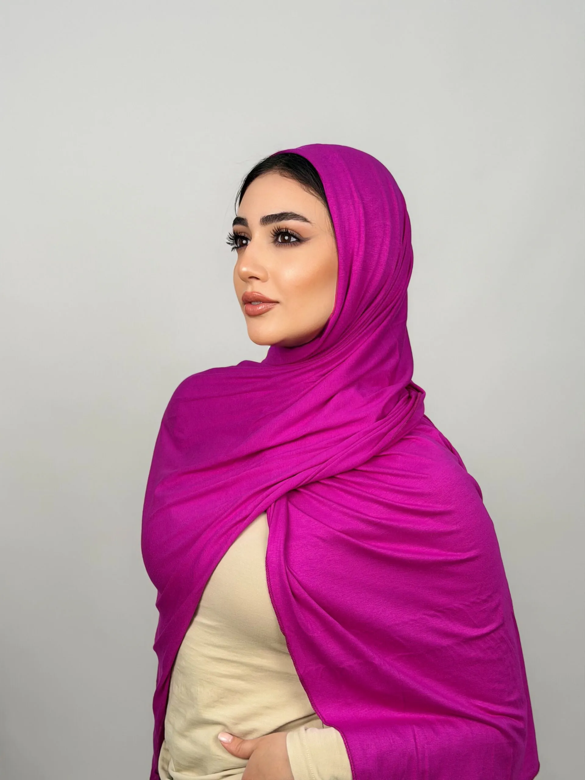 Foulard Cotton Viscose Violine – Image 2