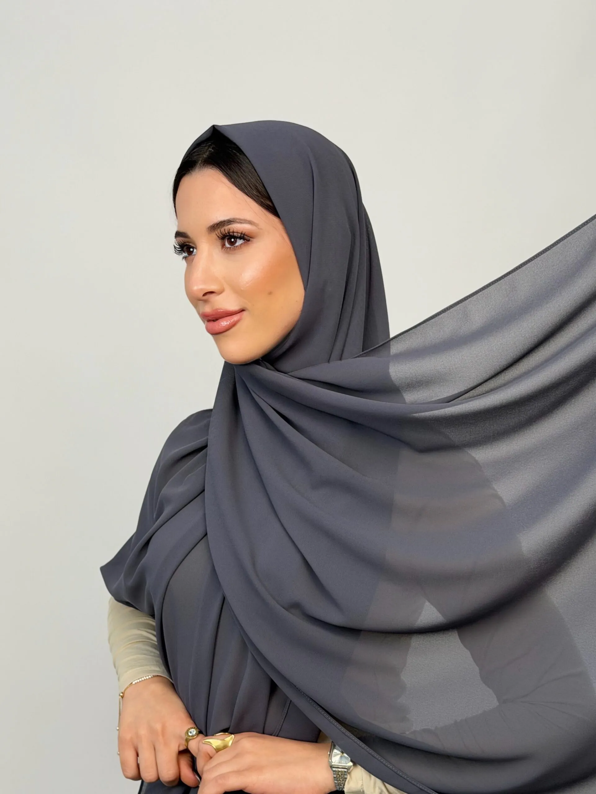 Foulard Chiffon Dark Grey – Image 3