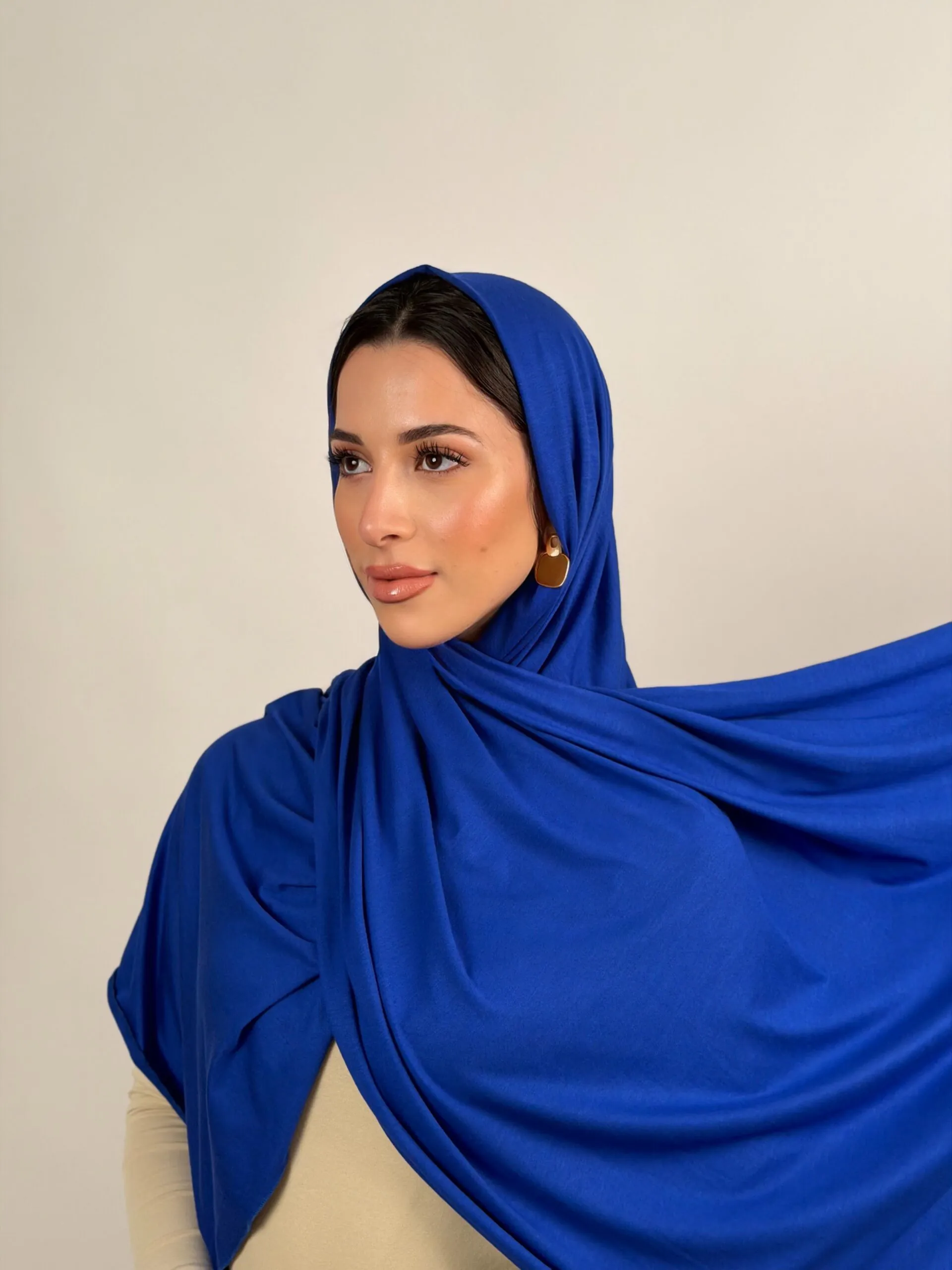 Foulard Cotton Viscose Bleu Roi – Image 1