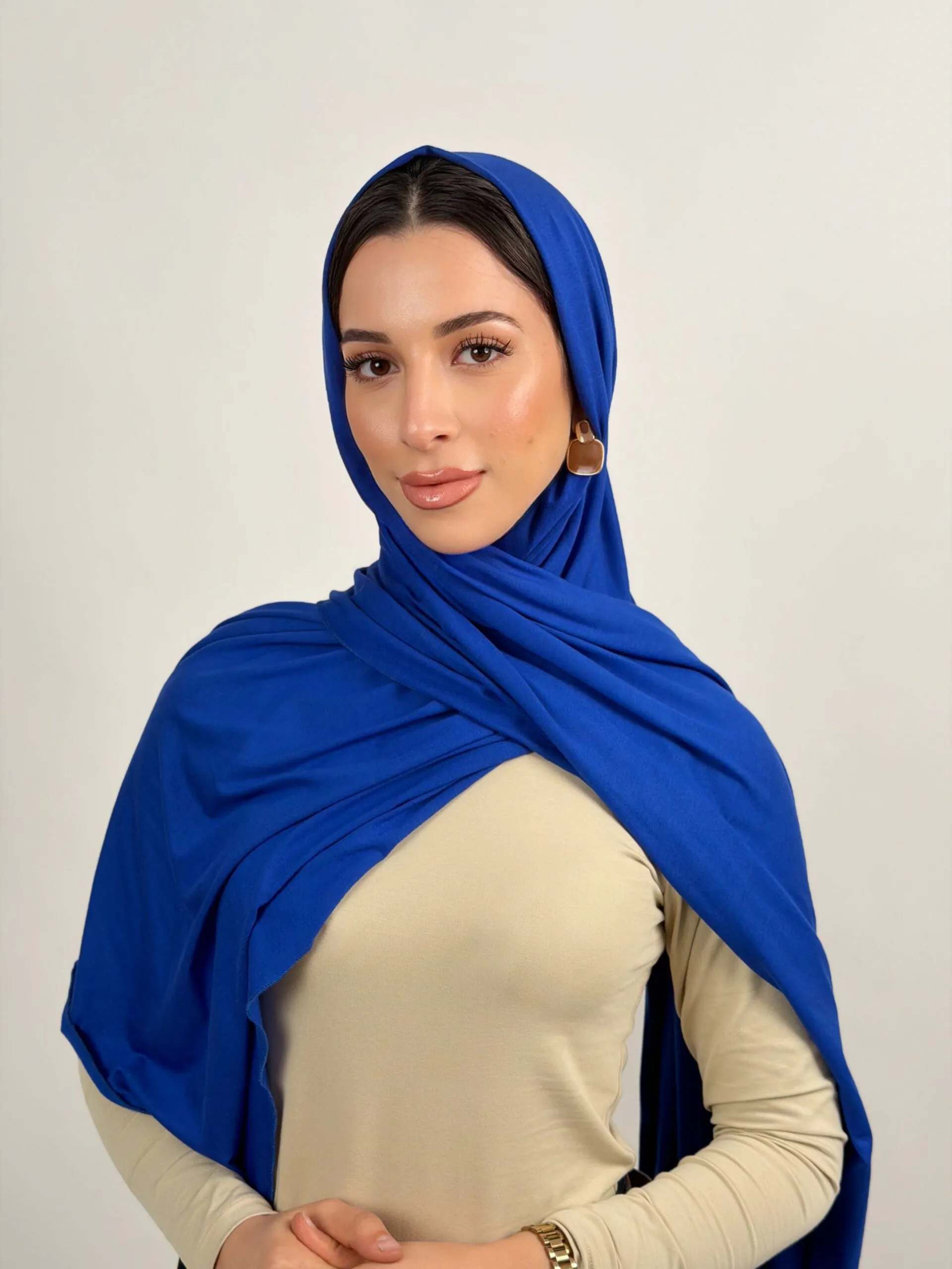 Foulard Cotton Viscose Bleu Roi – Image 2