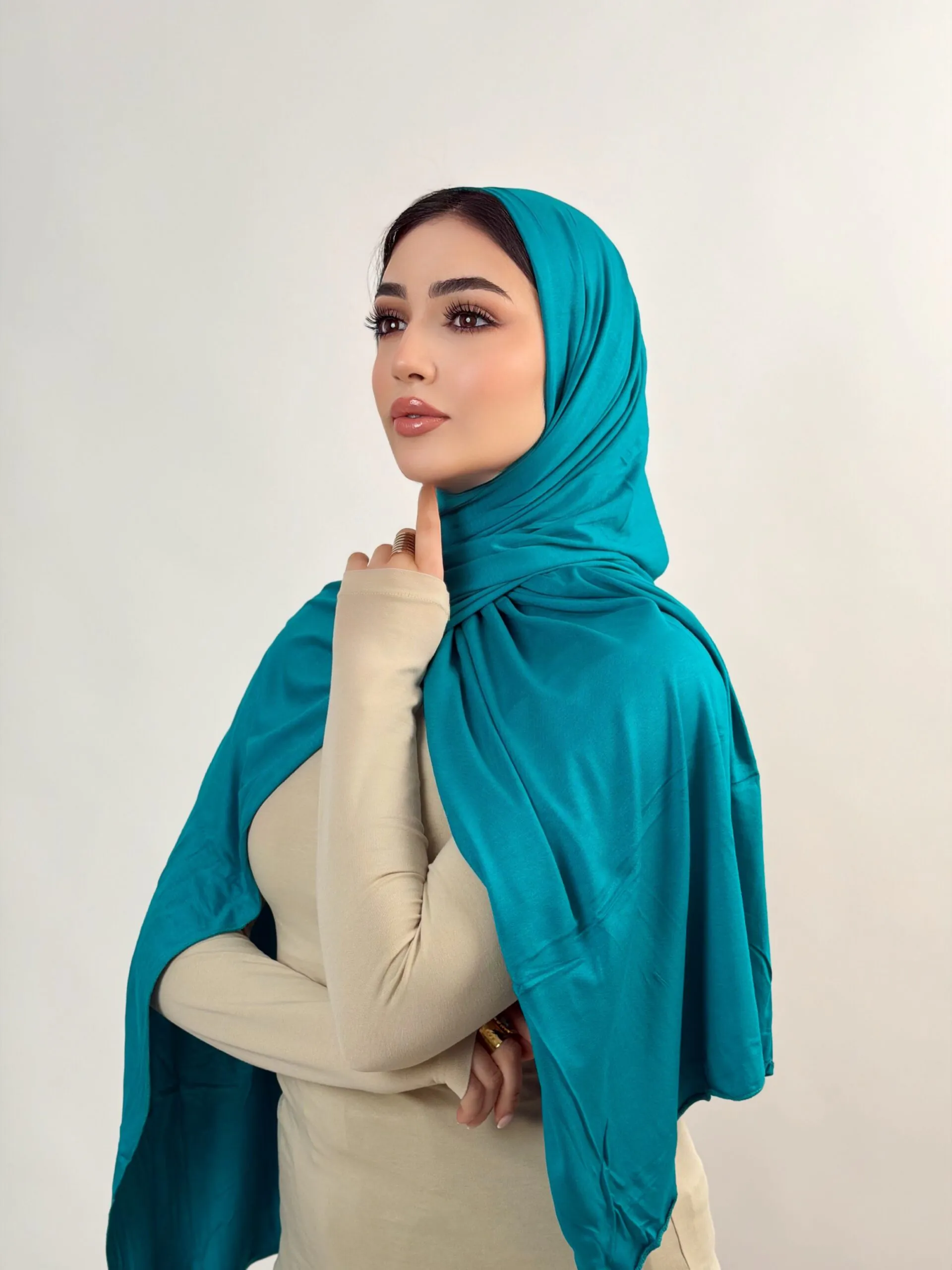 IMG_8119.JPG Foulard Cotton Viscose Turquoise – Image 1