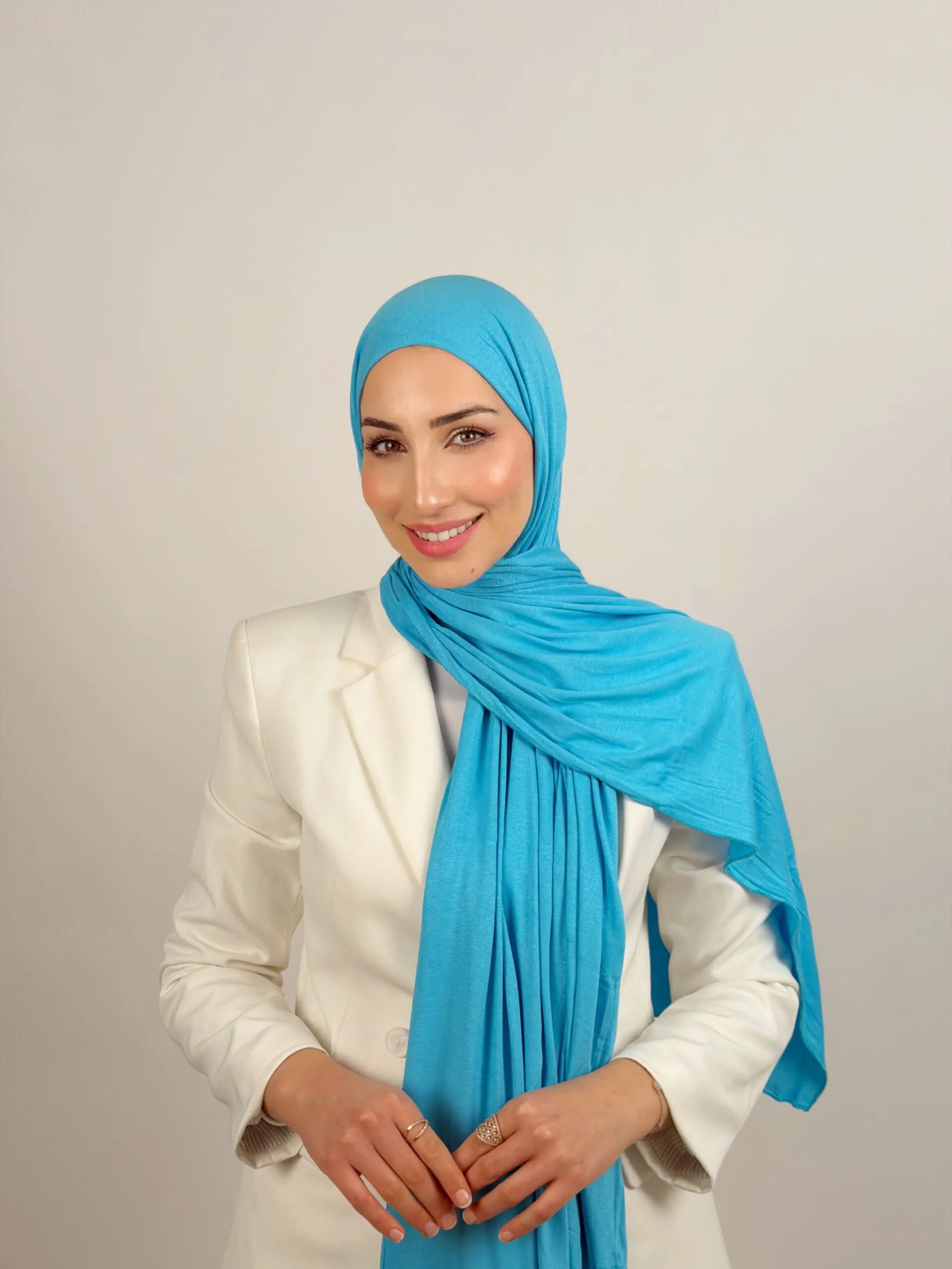 Foulard Cotton Viscose Bleu Pastel – Image 1