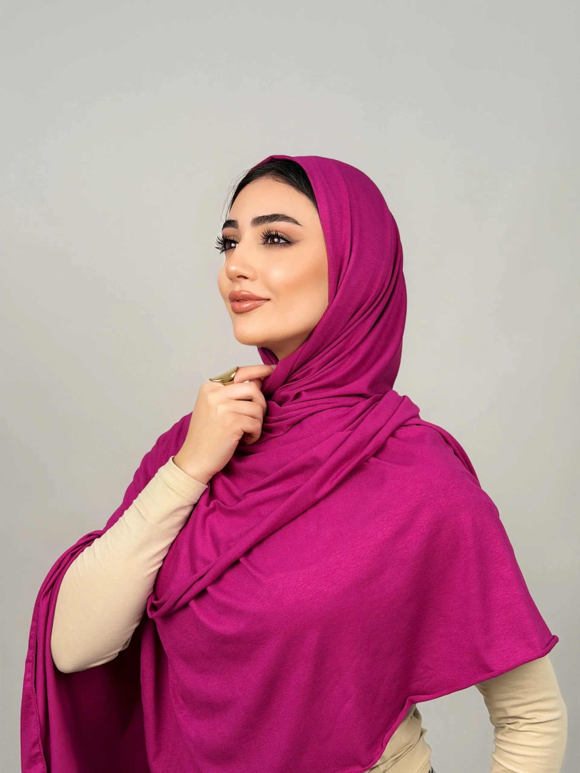 Foulard Cotton Viscose Rose Indien – Image 1