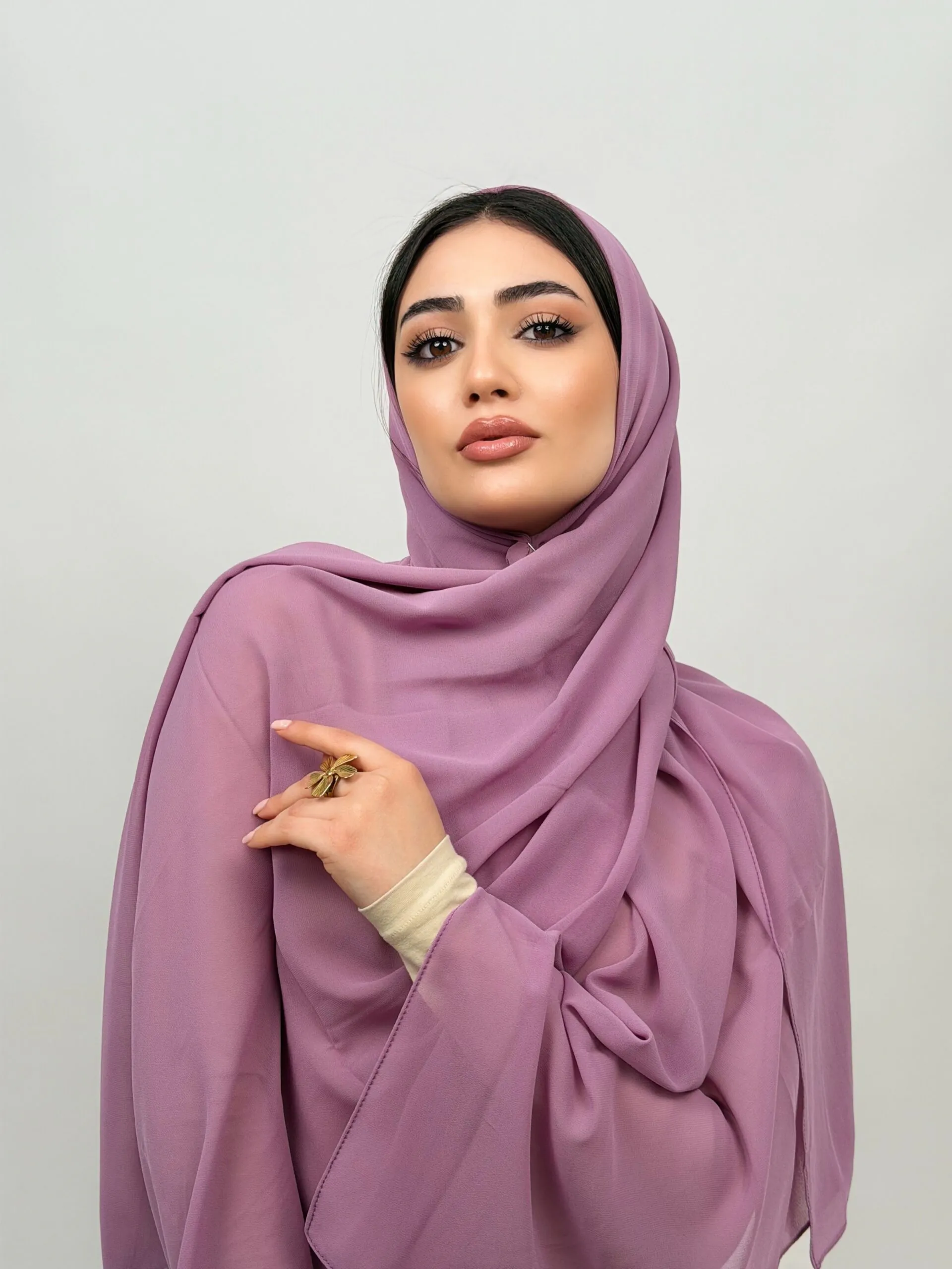 Foulard Chiffon Lilas – Image 2