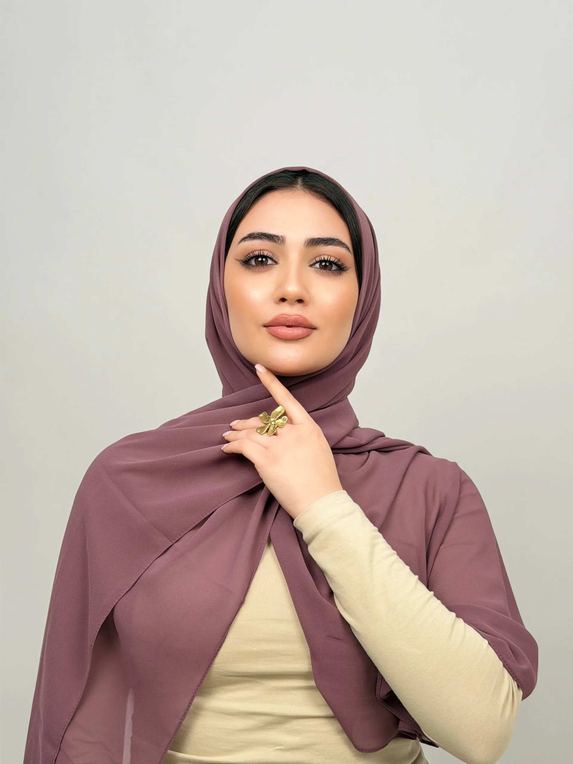 Mauve Foulard Chiffon Mauve – Image 1