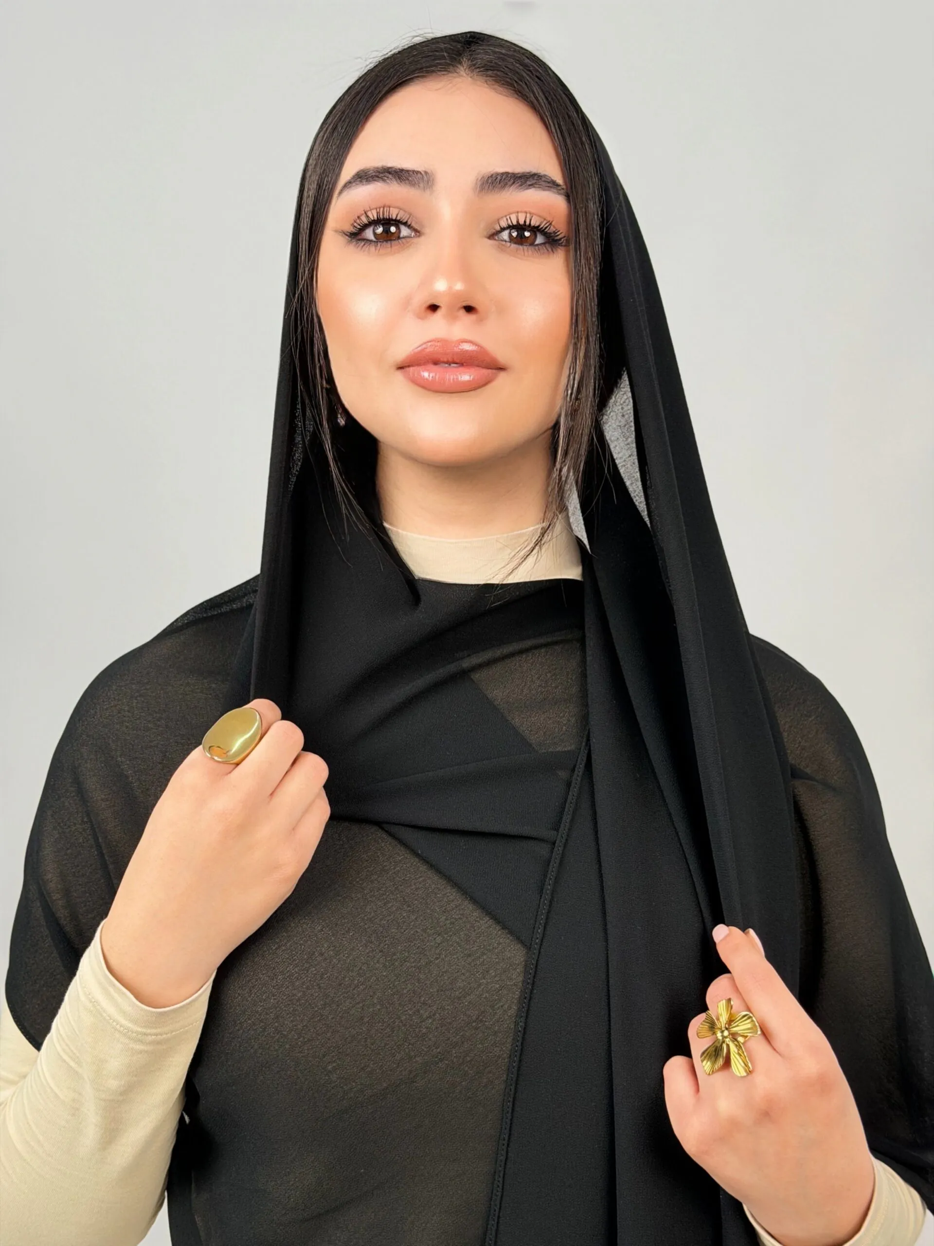 Foulard Chiffon Noir – Image 3