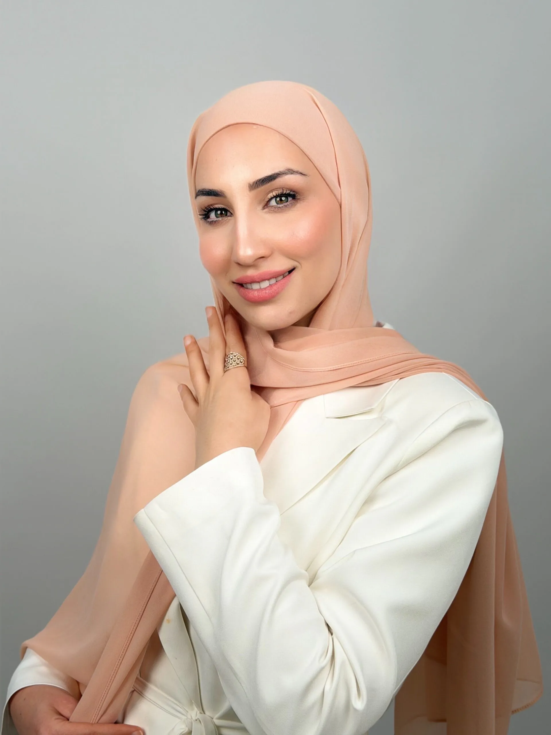 Foulard Chiffon Nude Pink – Image 2