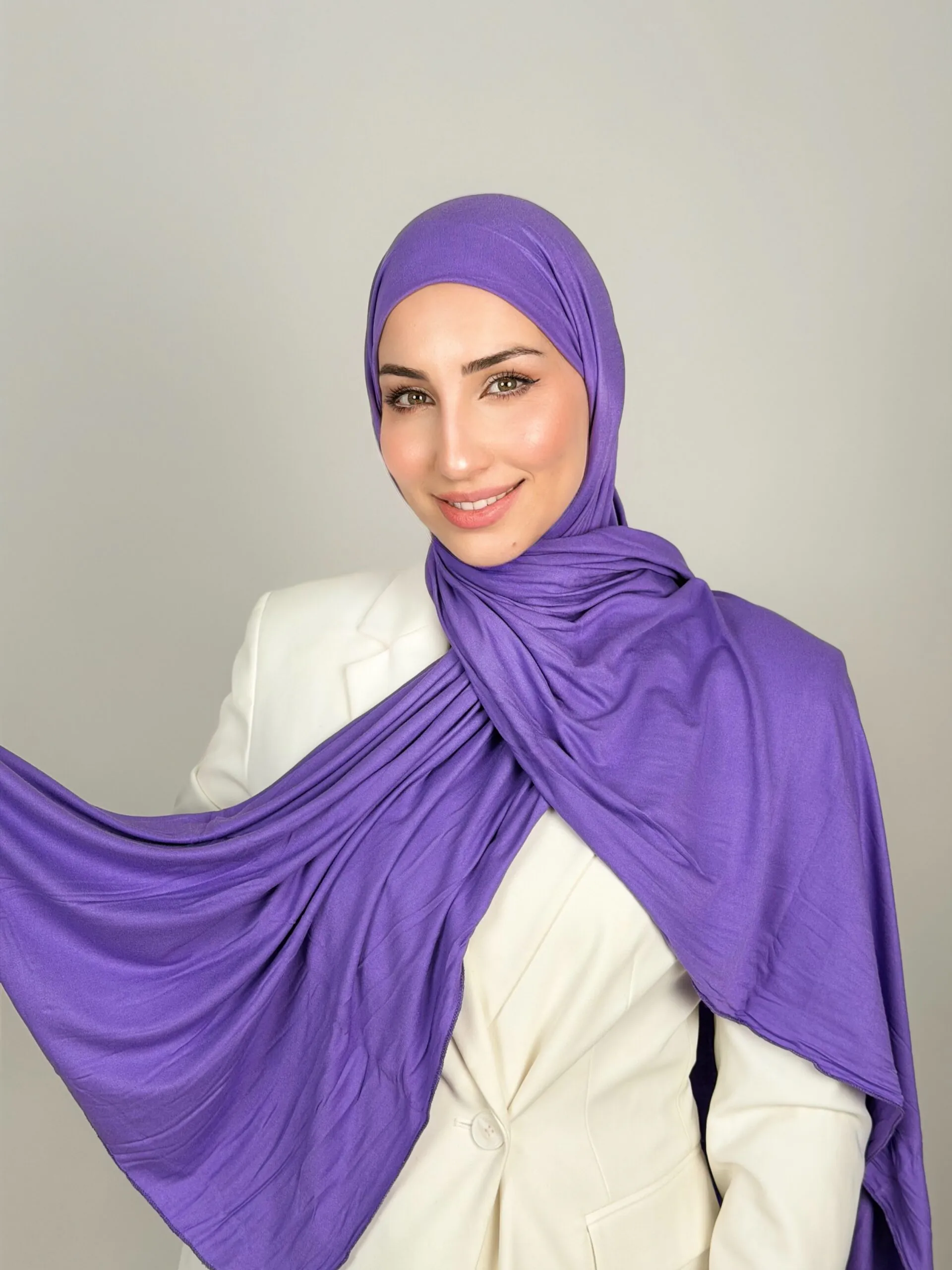 Foulard Cotton Viscose Parme – Image 3