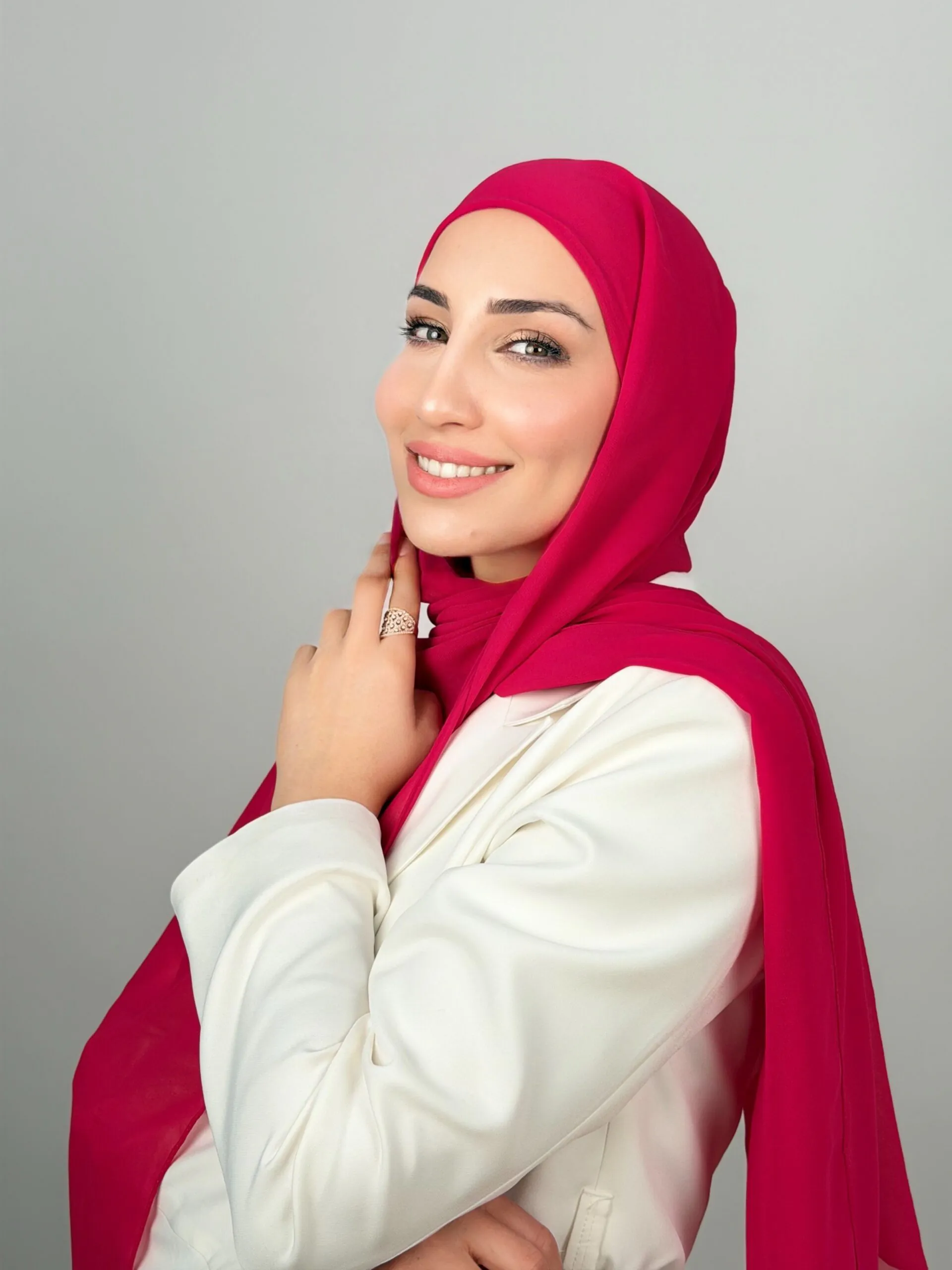 Foulard Chiffon Fushia Magenta – Image 2