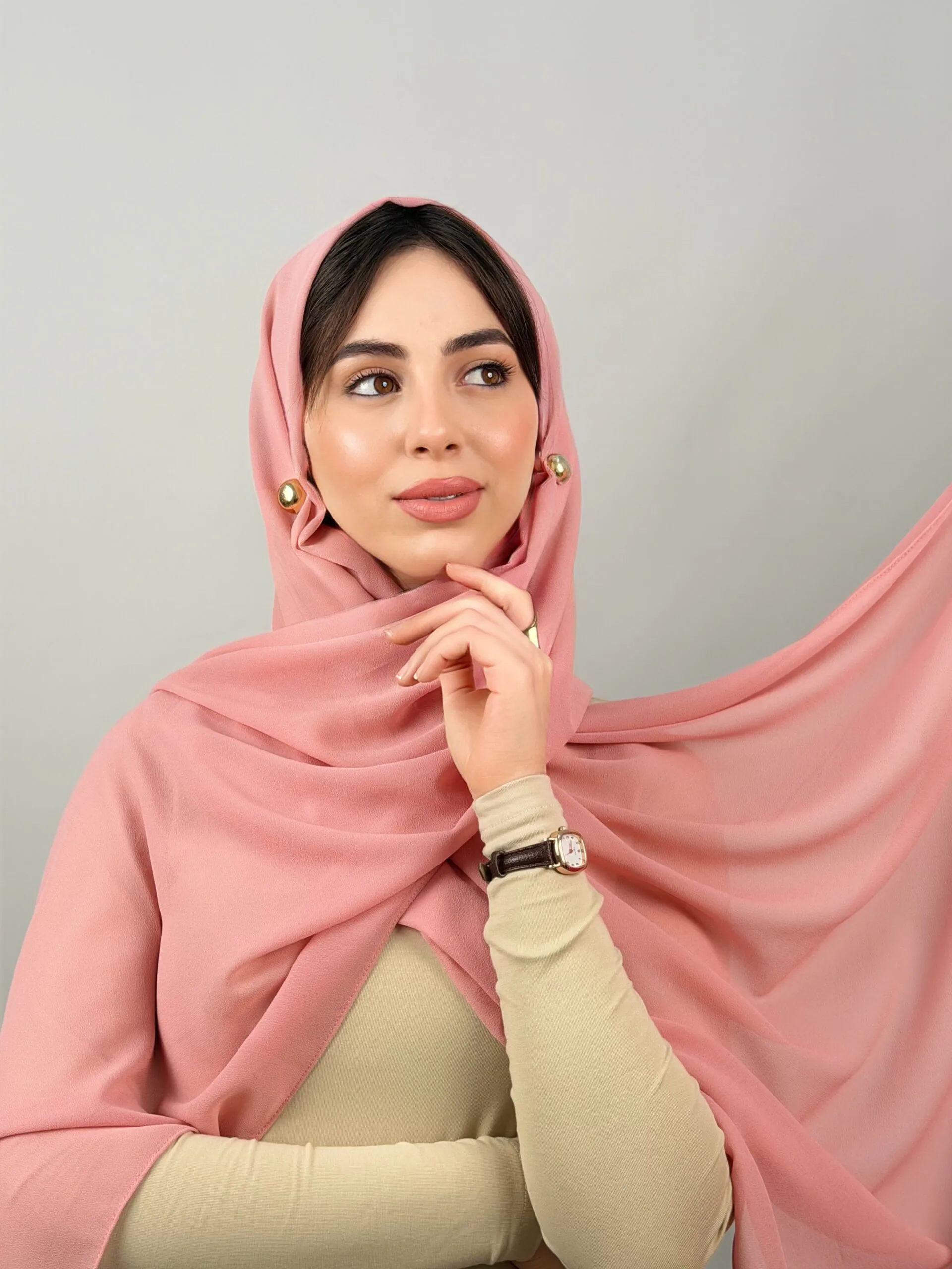 Foulard Chiffon Rose Barbie – Image 2