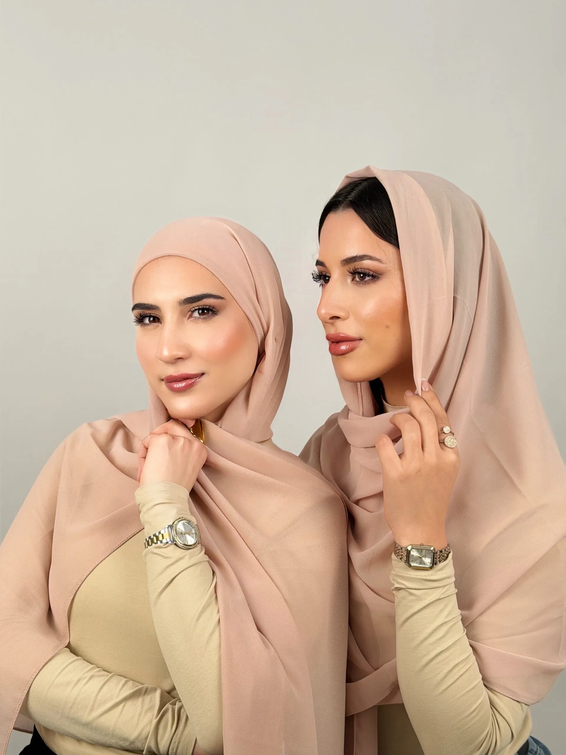 Foulard Chiffon Rose Bébé – Image 1