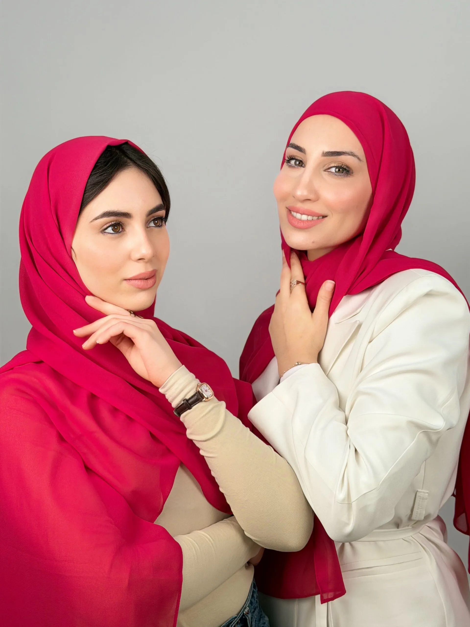 Foulard Chiffon Fushia Magenta – Image 1