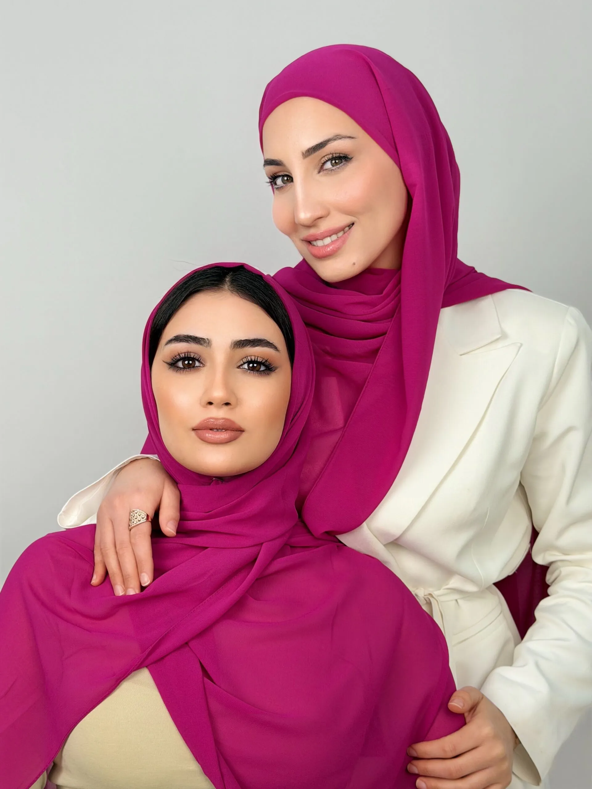 Rose Indien Foulard Chiffon Rose Indien – Image 1