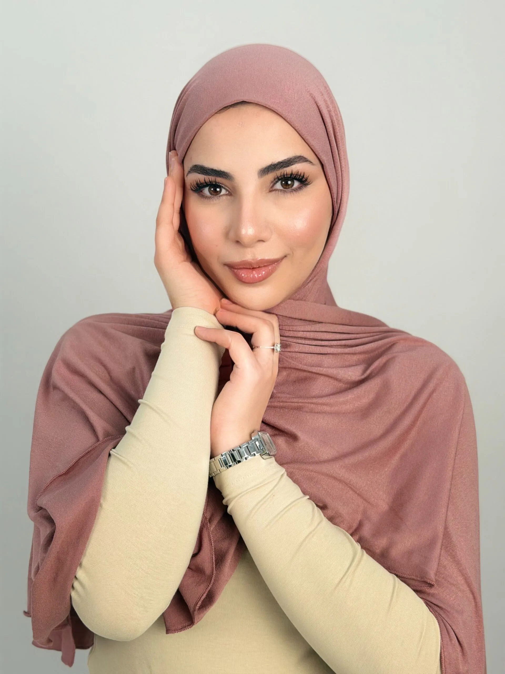 Rose Nude Foulard Cotton Viscose Rose Nude – Image 1