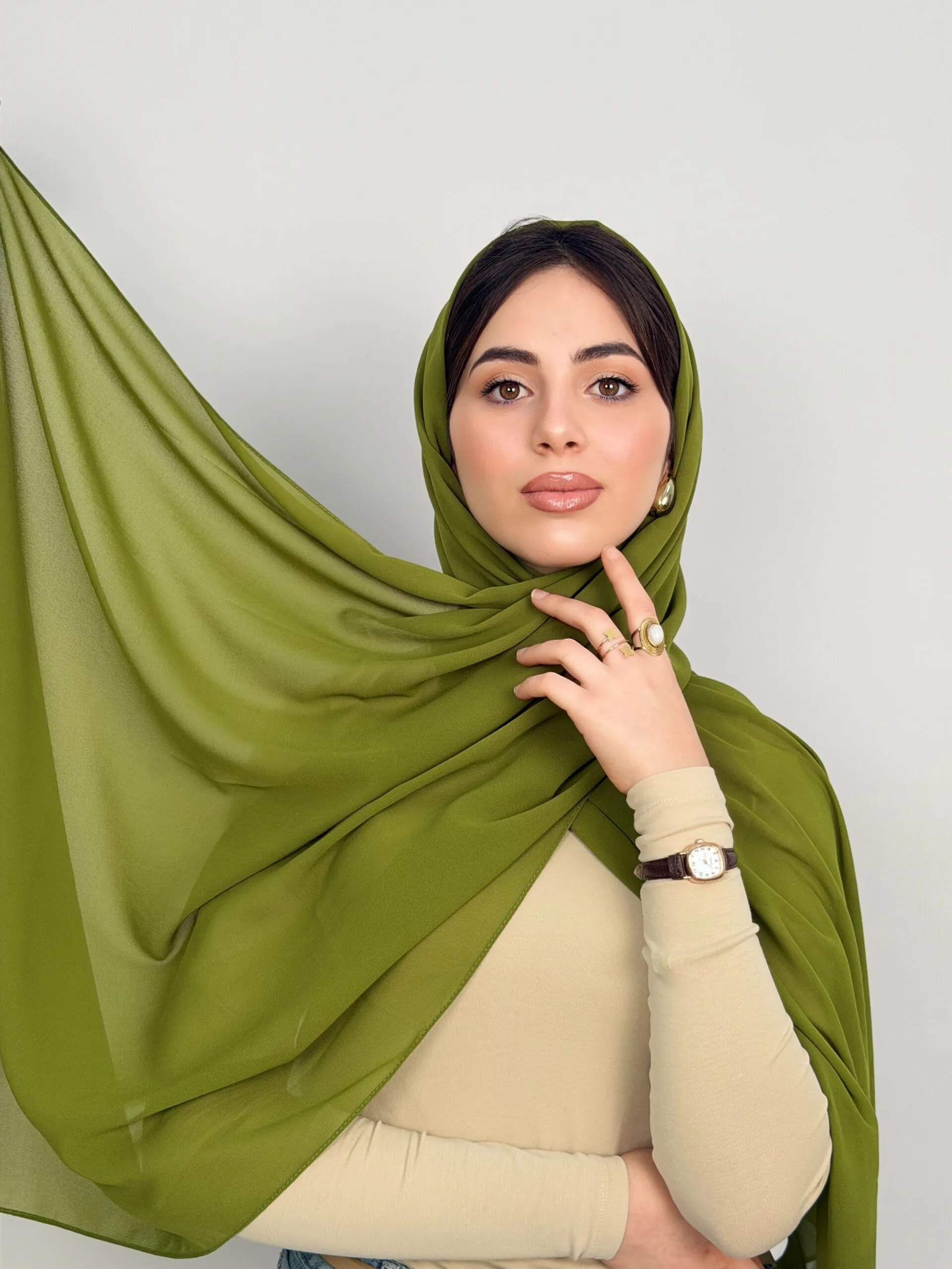 V Avocat SB Foulard Chiffon Vert Avocat – Image 1