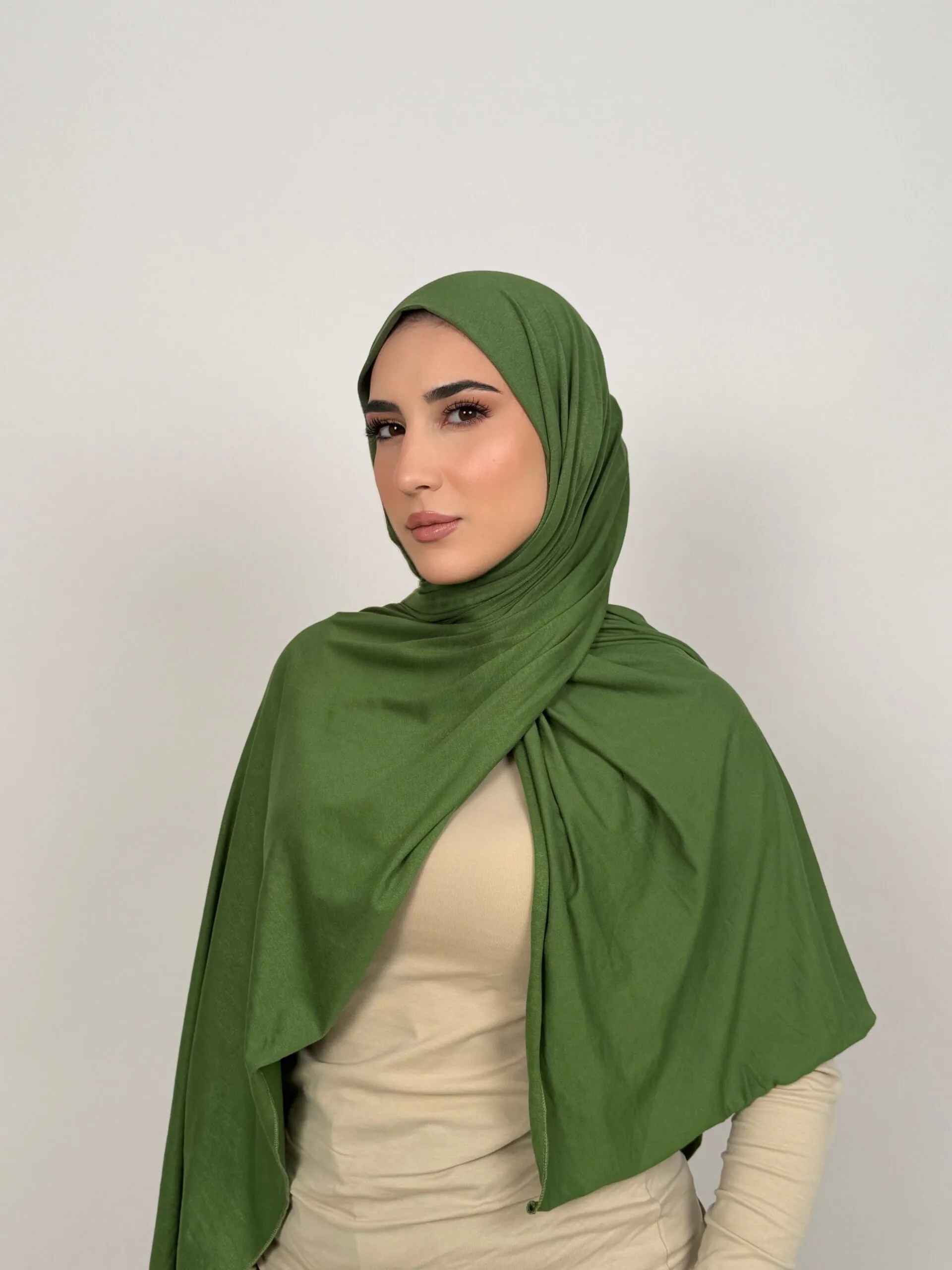 Foulard Cotton Viscose Vert Avocat – Image 2