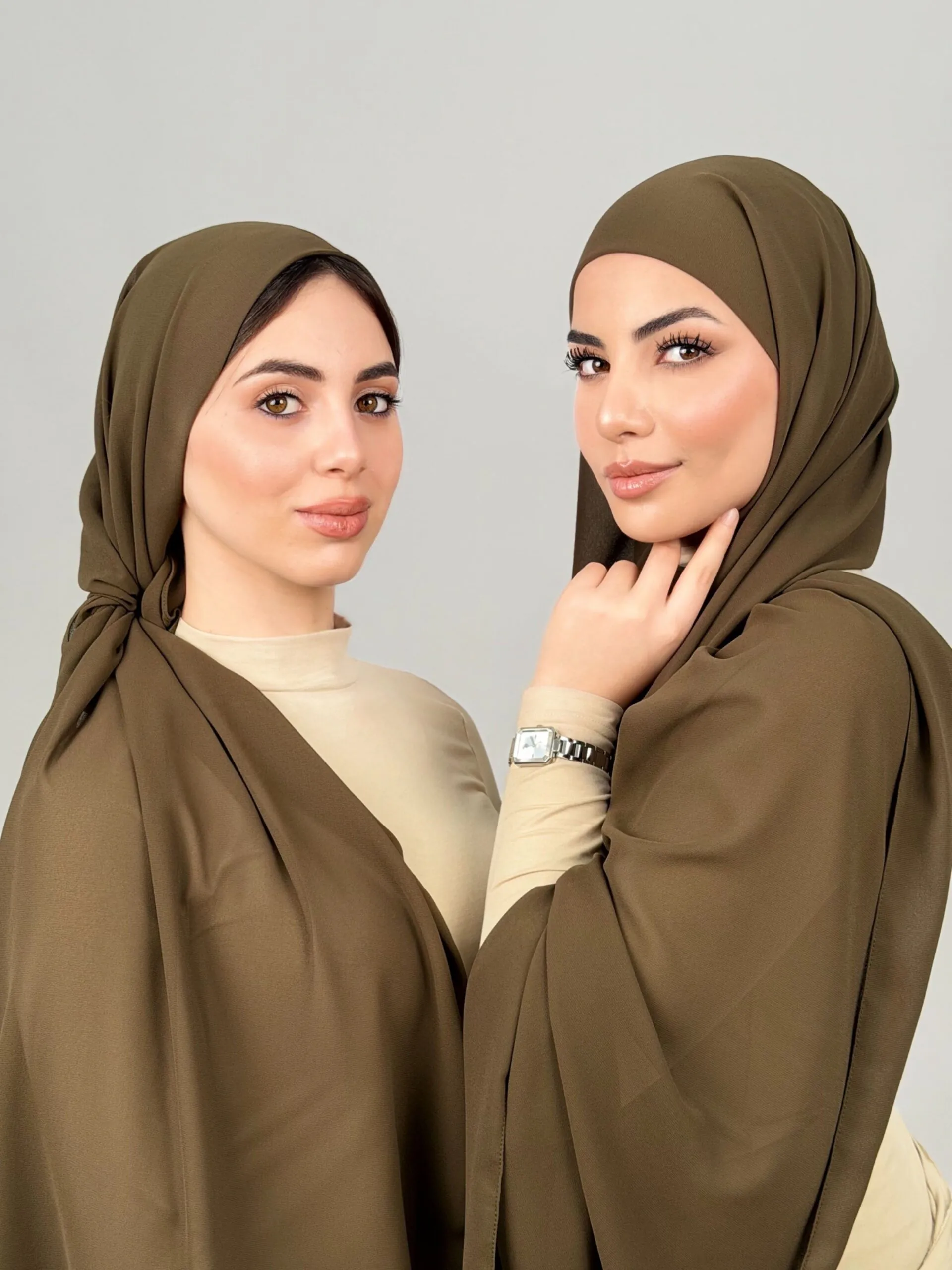 Foulard Chiffon Vert Militaire – Image 1