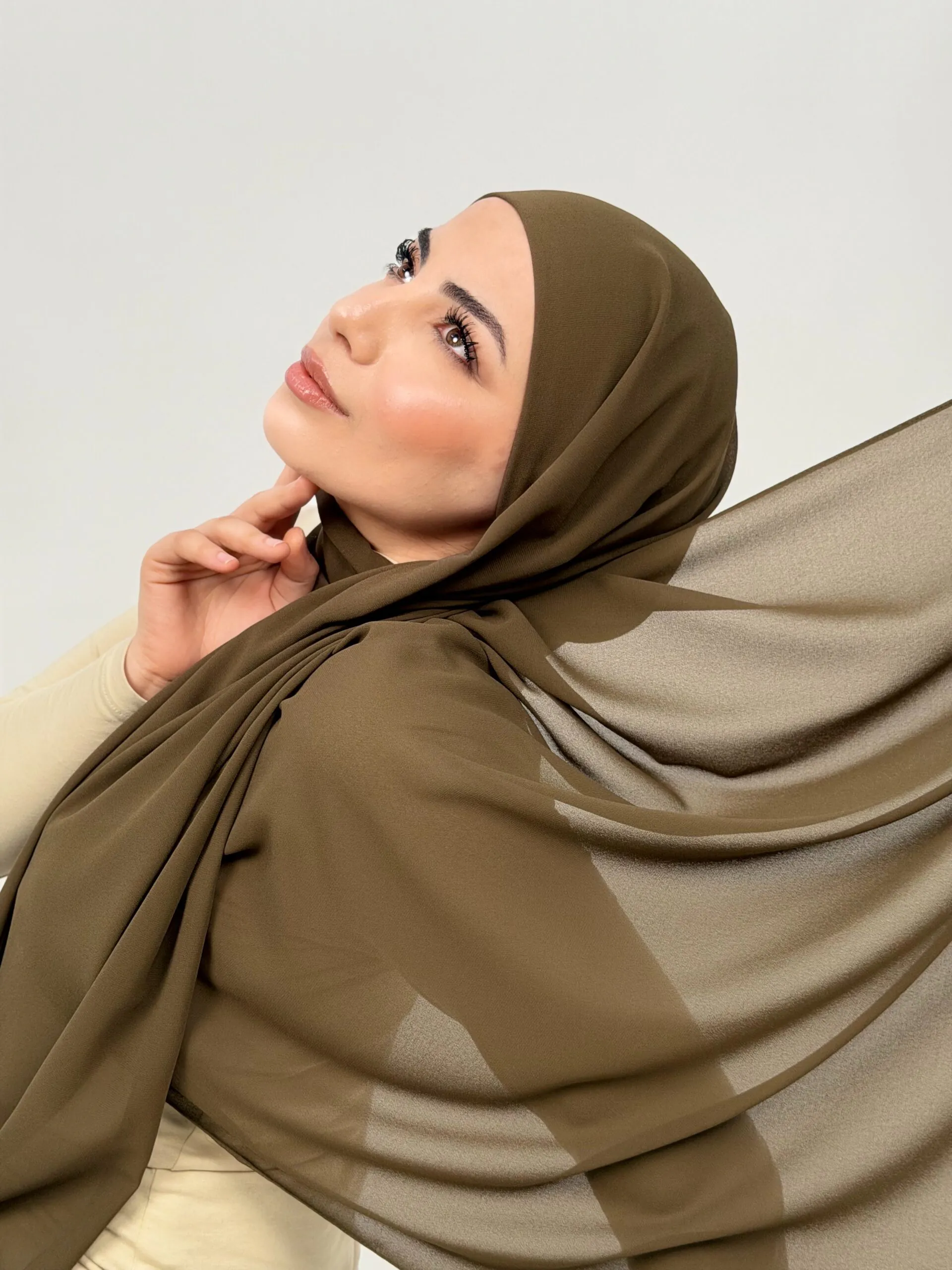 Foulard Chiffon Vert Militaire – Image 3