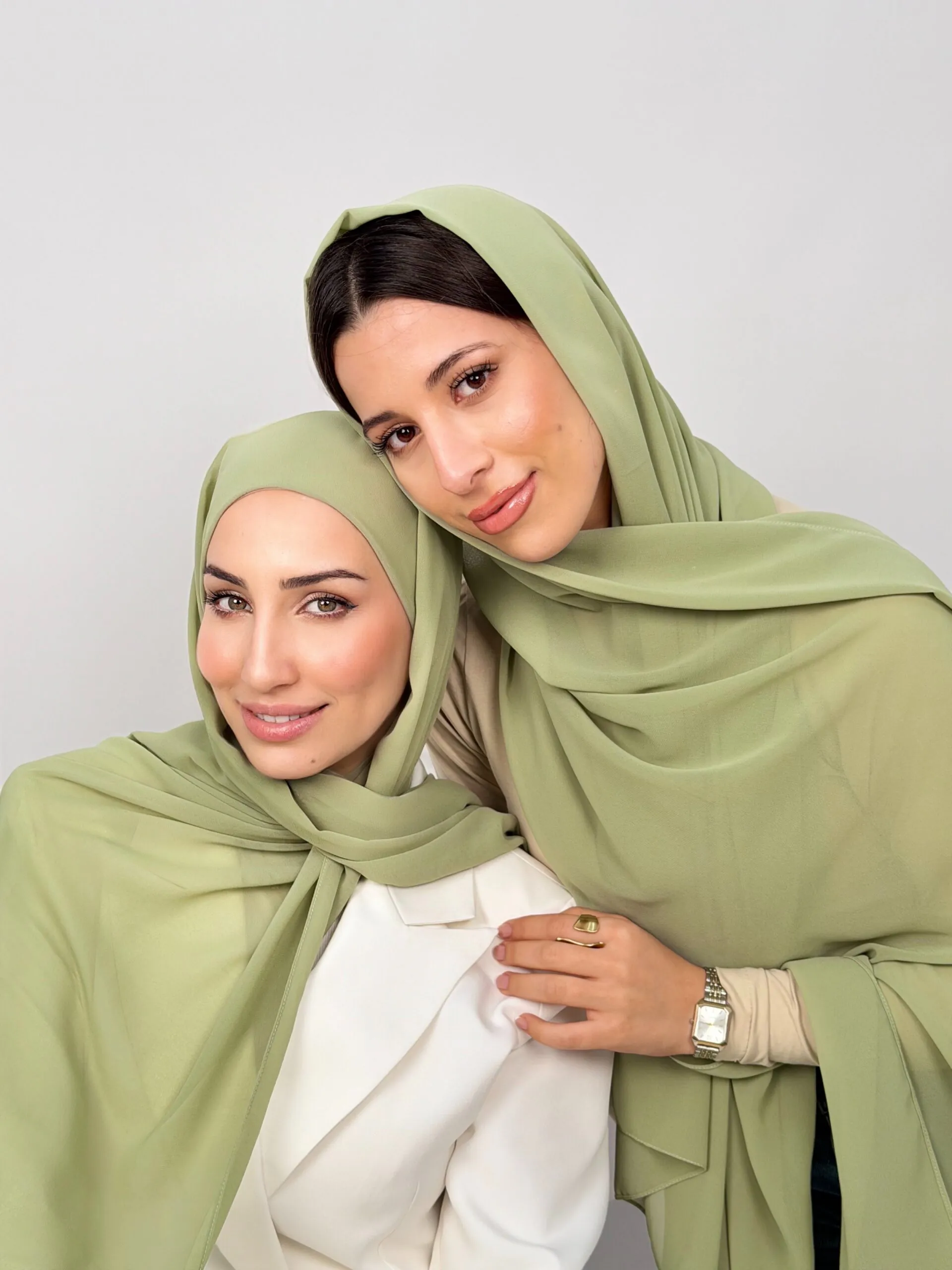 foulard Chiffon Vert Pastel – Image 1