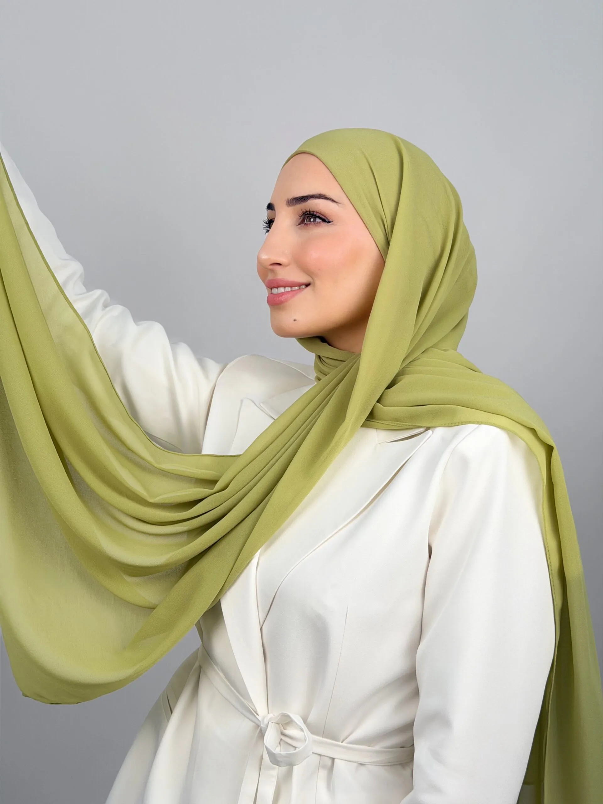 Foulard Chiffon Vert Pistache – Image 1
