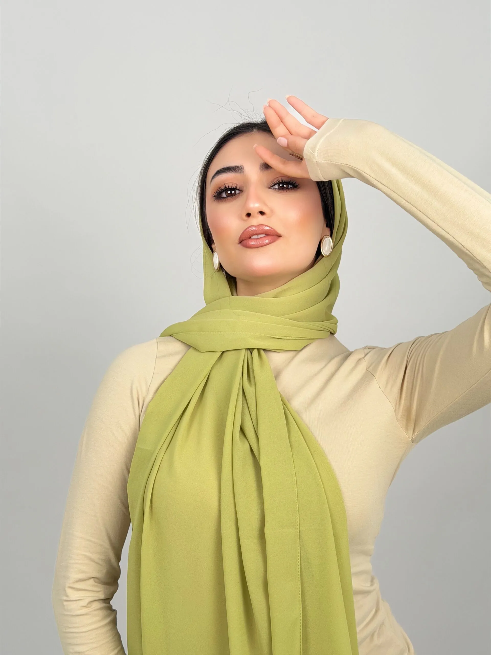 Foulard Chiffon Vert Pistache – Image 2