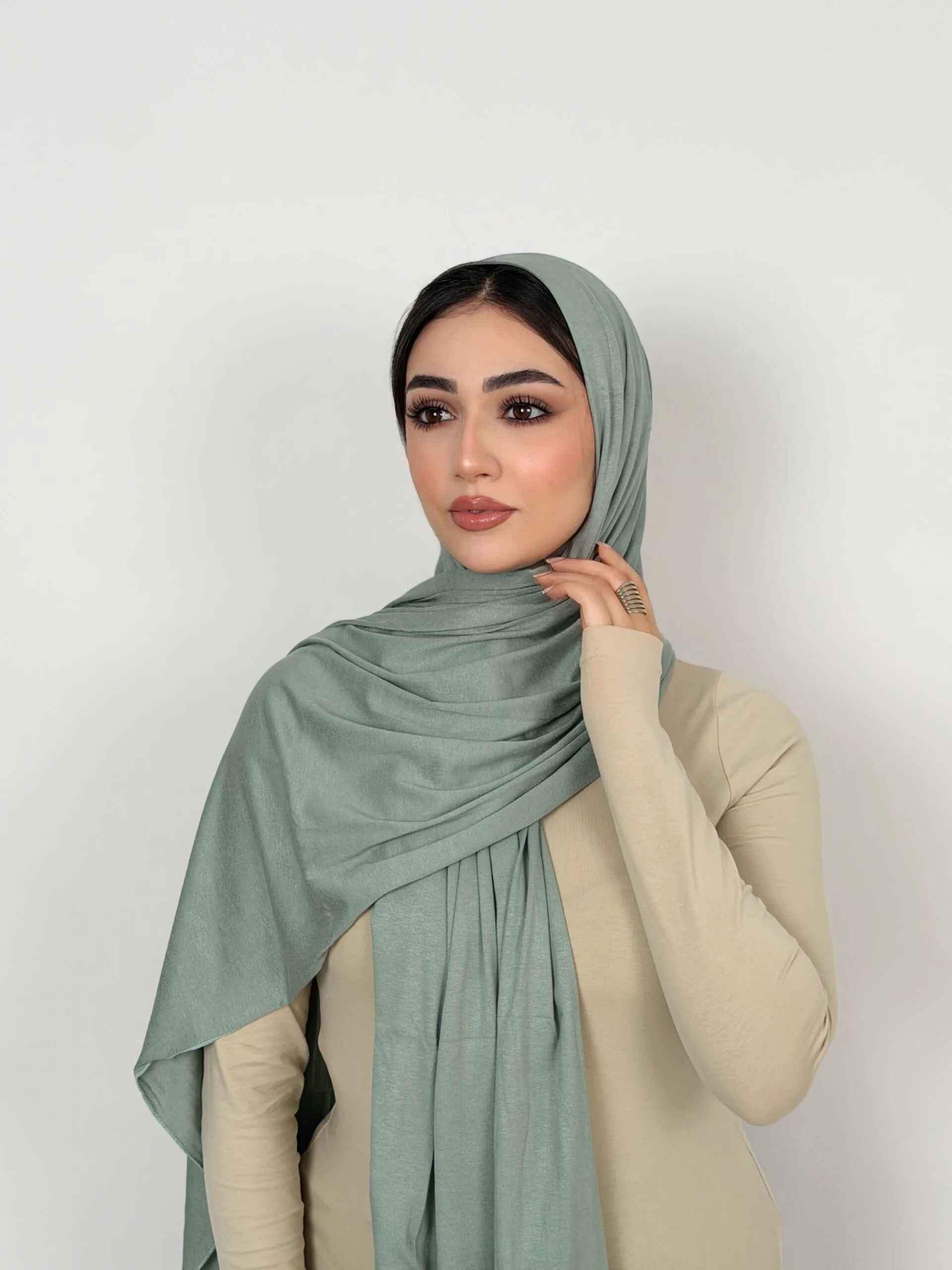 Foulard Cotton Viscose Vert d'eau – Image 2