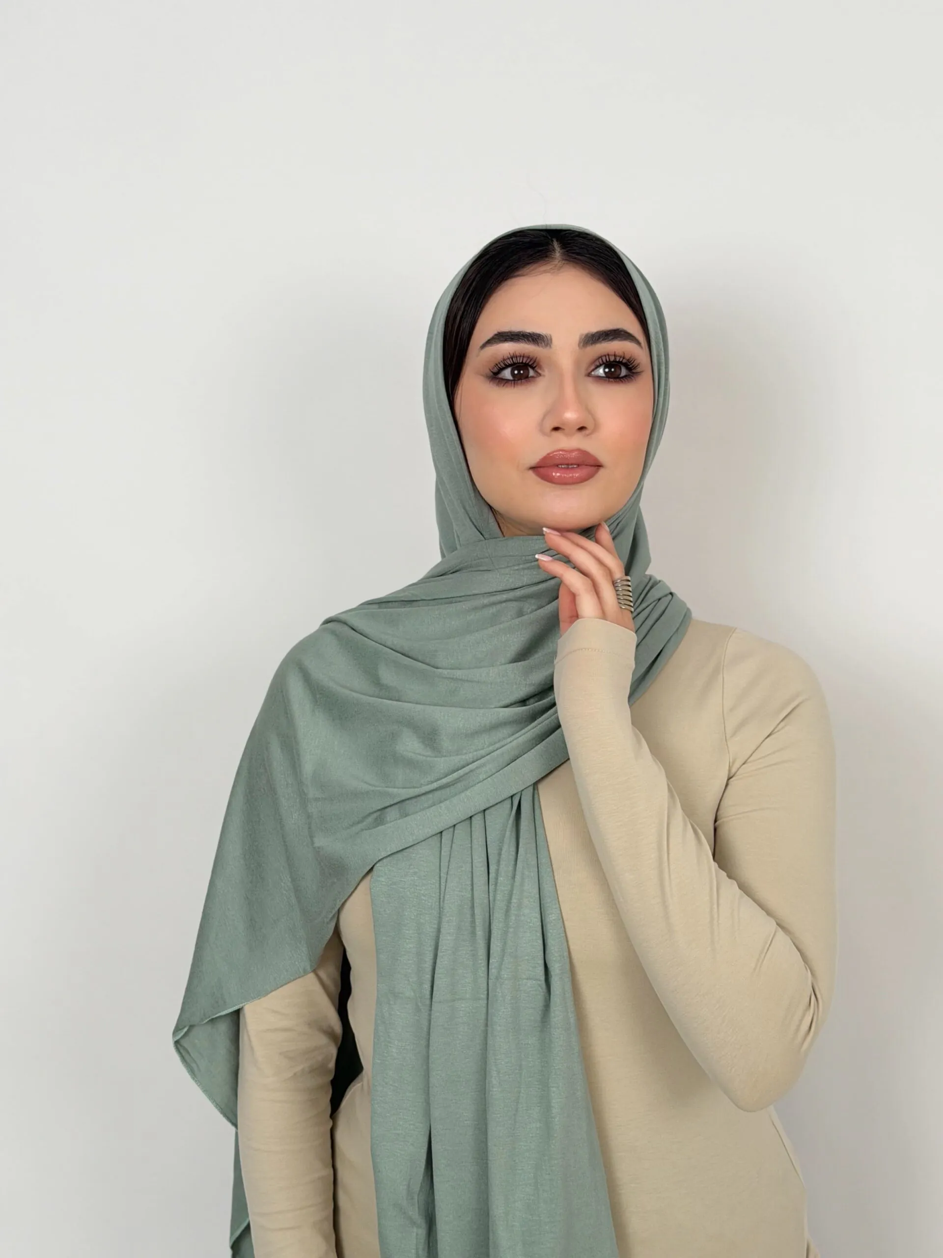 Foulard Cotton Viscose Vert d'eau – Image 1