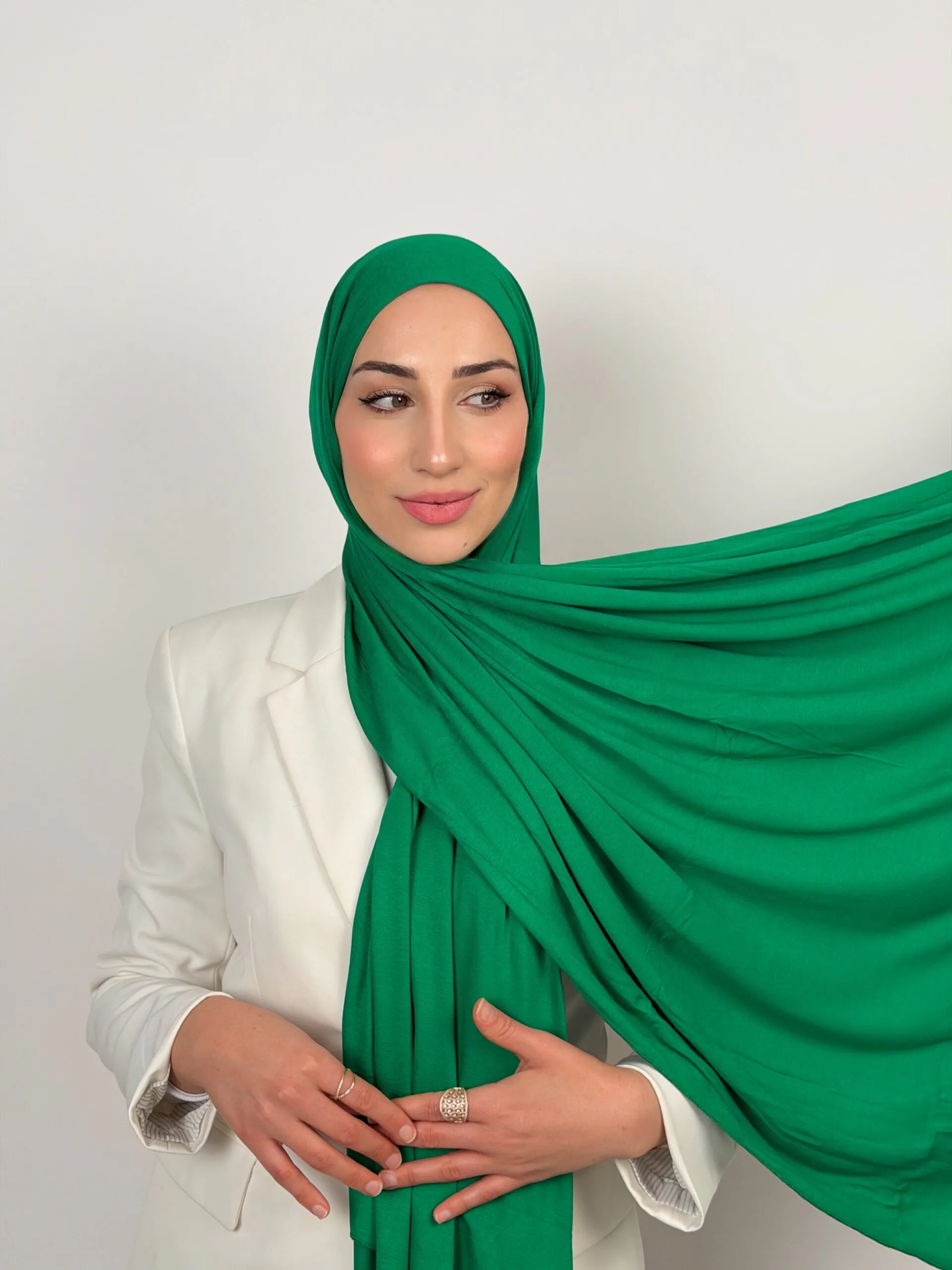 Foulard Cotton Viscose Vert Gazon – Image 3