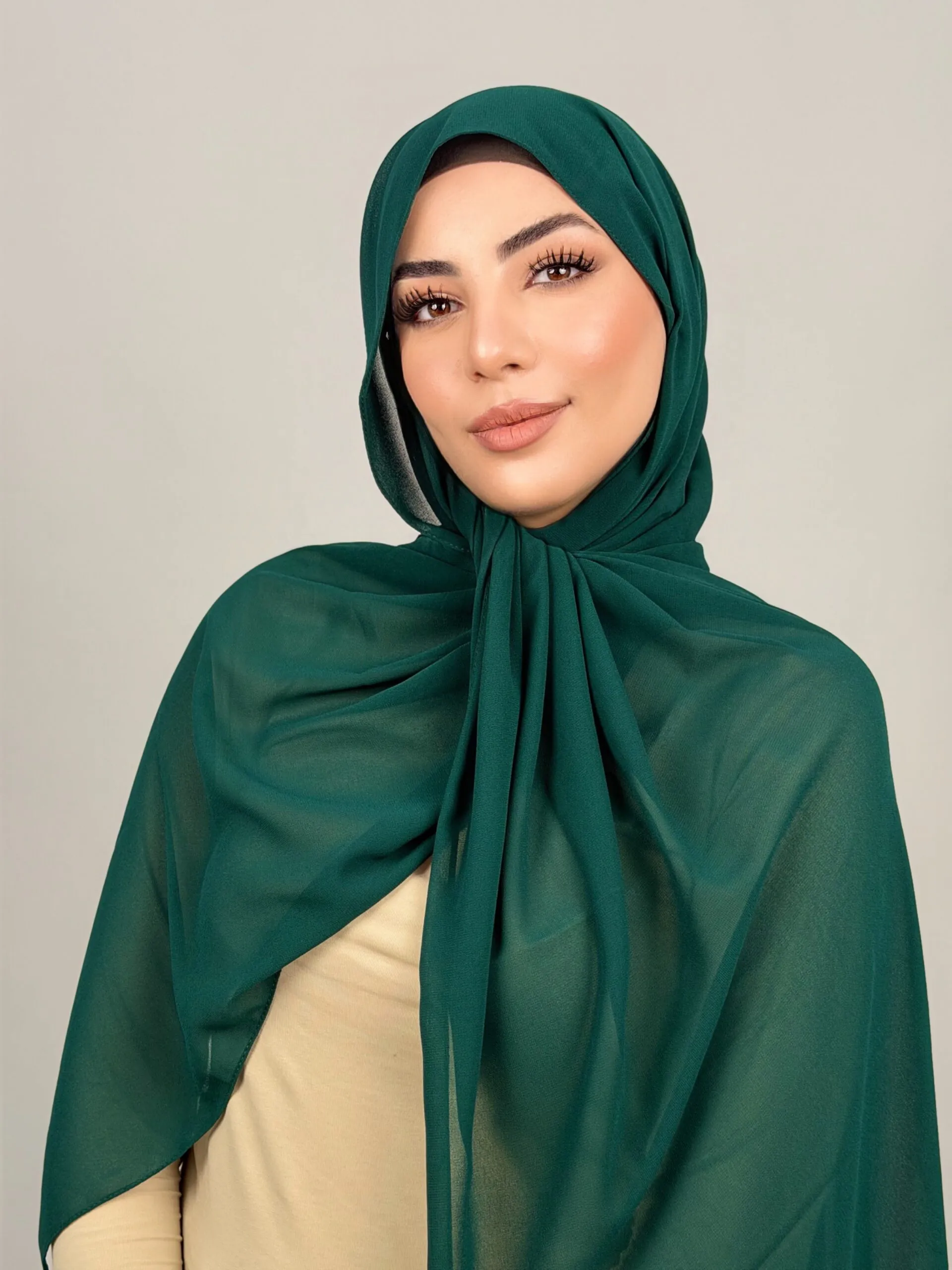 Foulard Chiffon Vert Sapin – Image 2