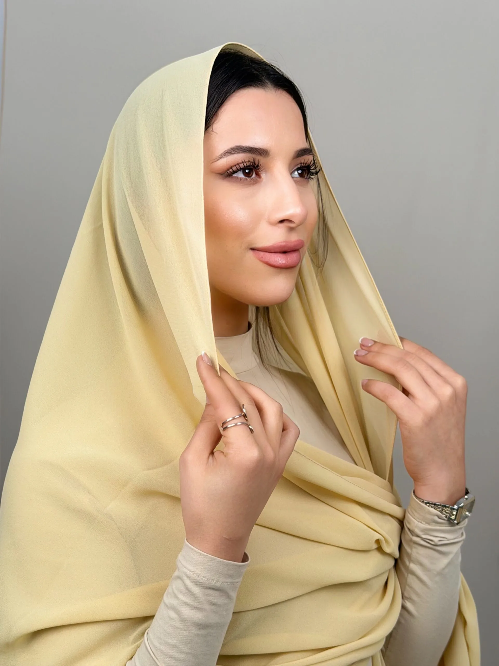 Foulard Chiffon Vanille – Image 2